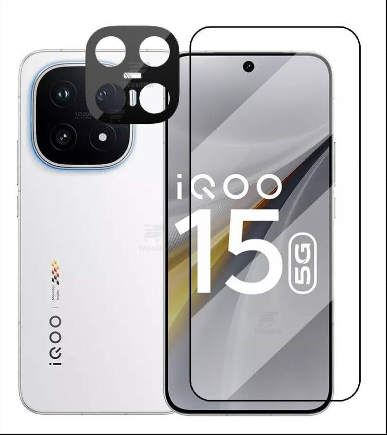 WonReza Edge To Edge Tempered Glass for iQOO 15, iQOO 15 5G, with Camera Lens Protector