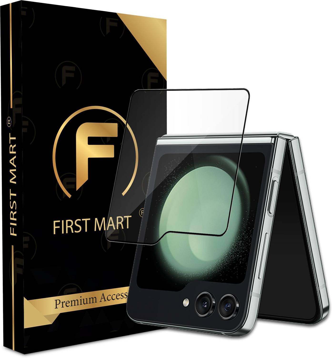 FIRST MART Edge To Edge Tempered Glass for Samsung Flip 5, (Black