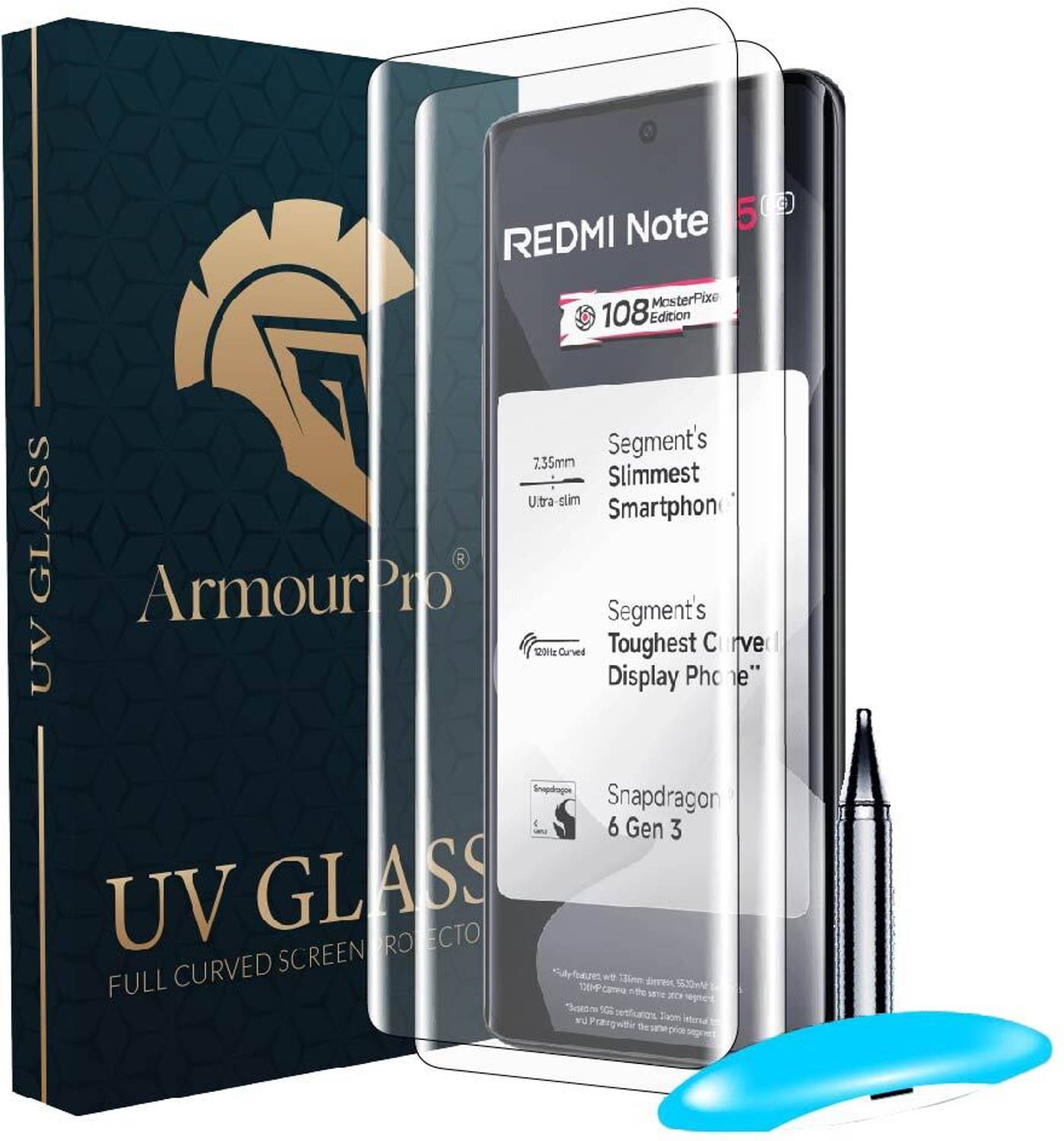 ArmourPro Edge To Edge Tempered Glass for Redmi Note 15 5G, Note 15 5G
