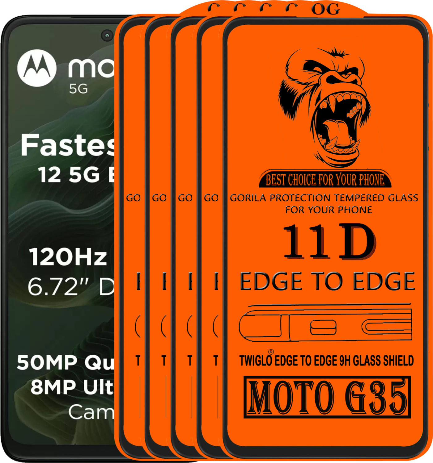 Image of TWIGLO Edge To Edge Tempered Glass for MOTO G35