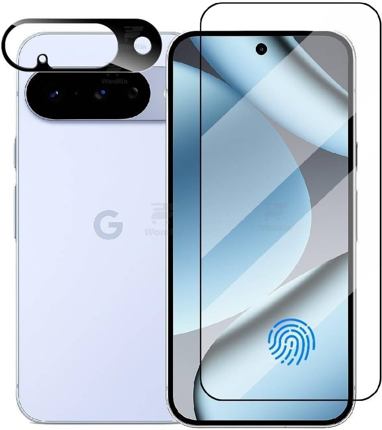 WonRia Edge To Edge Tempered Glass for Pixel 10, Pixel 10 5G, Wit