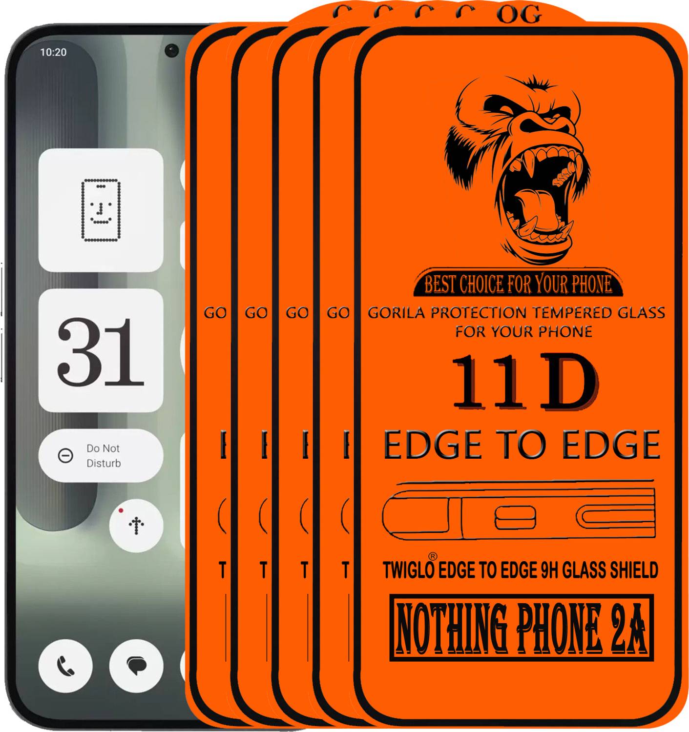 TWIGLO Edge To Edge Tempered Glass for Nothing Phone (2a) Plus (P