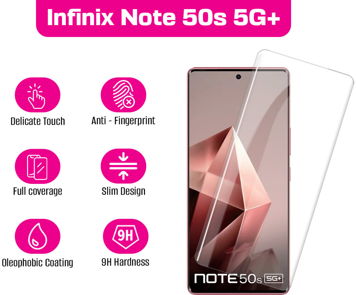Image of Gorilla Cases Edge To Edge Tempered Glass for Infinix Note 50s 5G+