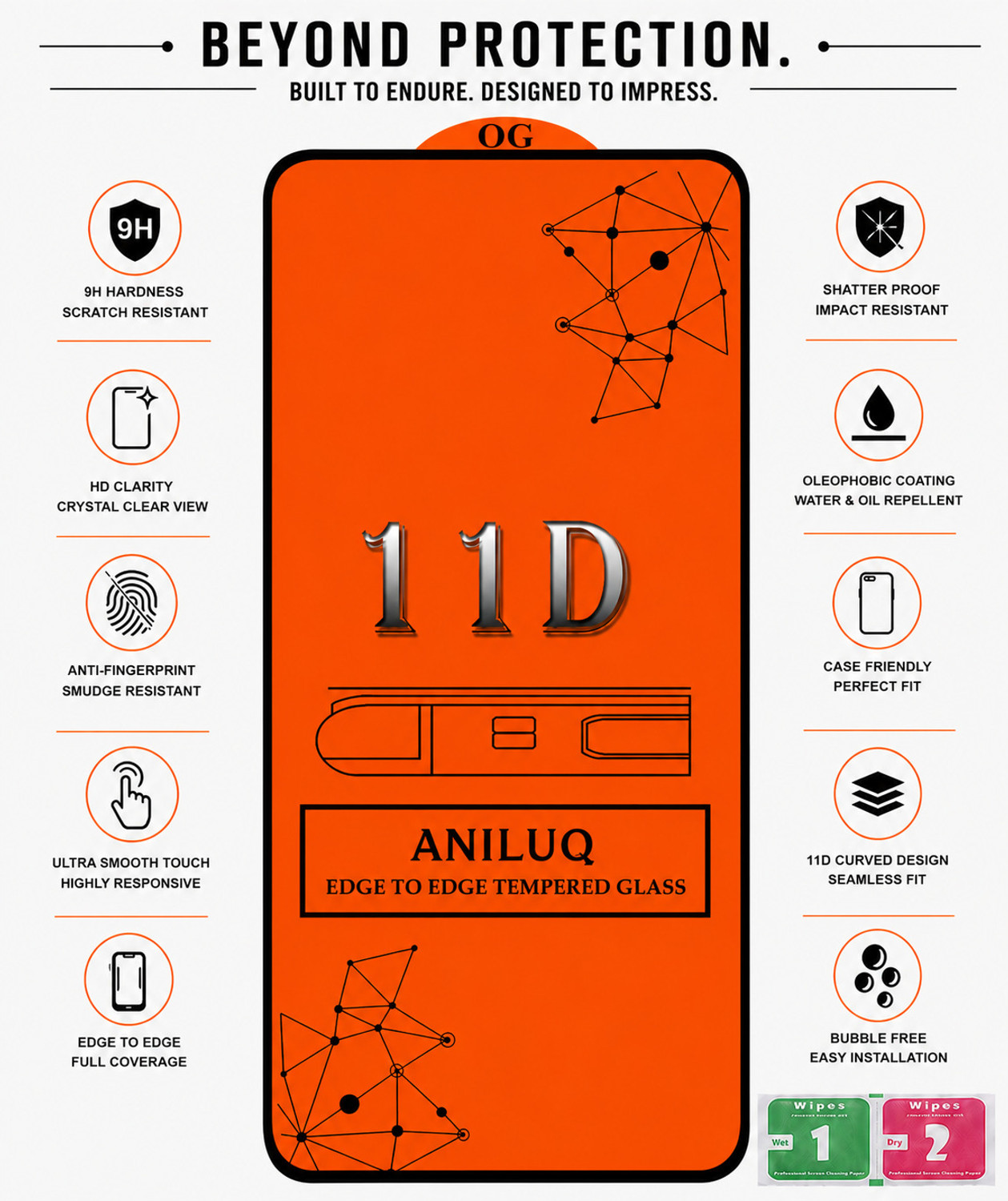 Image of ANILUQ Edge To Edge Tempered Glass for REDMI POCO X6 NEO 5G (Pack of 5)