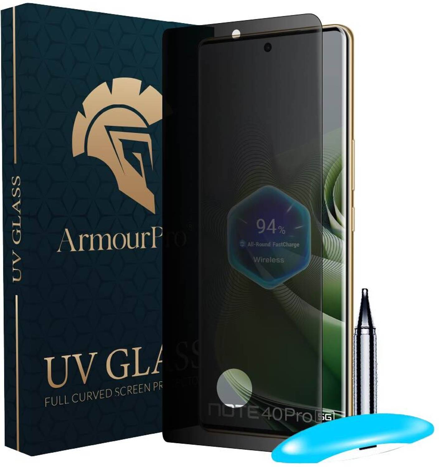 ArmourPro Edge To Edge Tempered Glass for Infinix Note 40 Pro 5G, Note 40 Pro, Infinix Note 40 Pro Plus 5G, Privacy Anti Spy Protection