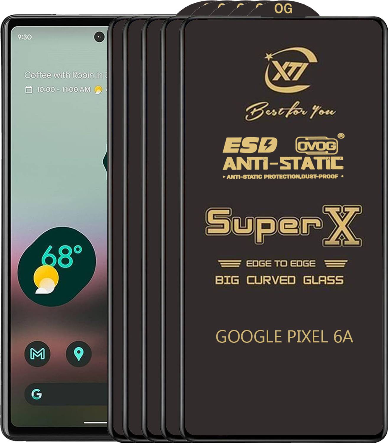 ANILUQ Edge To Edge Tempered Glass for GOOGLE PIXEL 6A