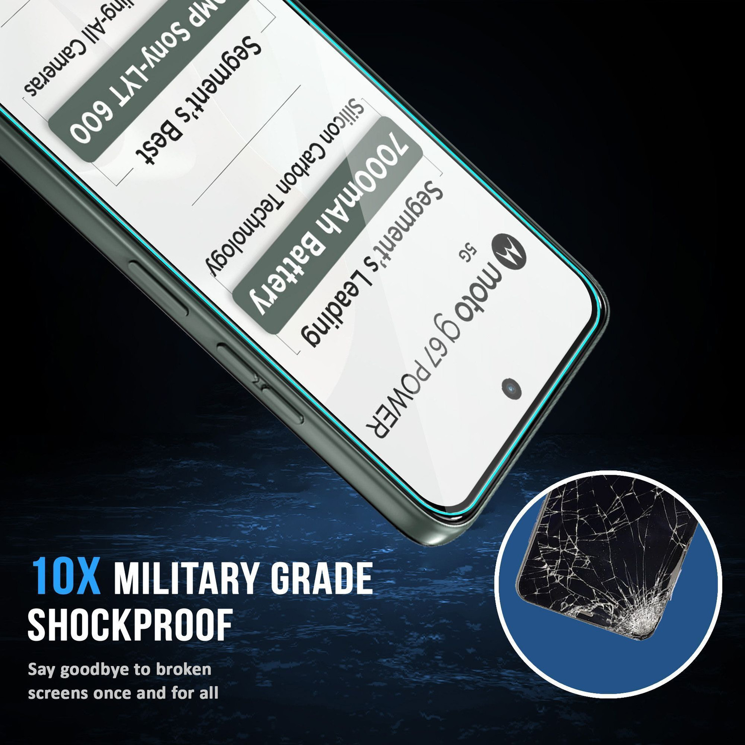 Image of ArmourPro Edge To Edge Tempered Glass for Motorola G67 Power 5G, Moto G67 Power