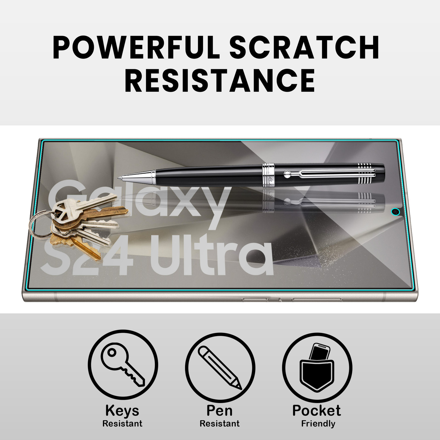 Image of ArmourPro Tempered Glass Guard for Samsung Galaxy S24 Ultra 5G, Samsung S24 Ultra, Matte Finish Glass