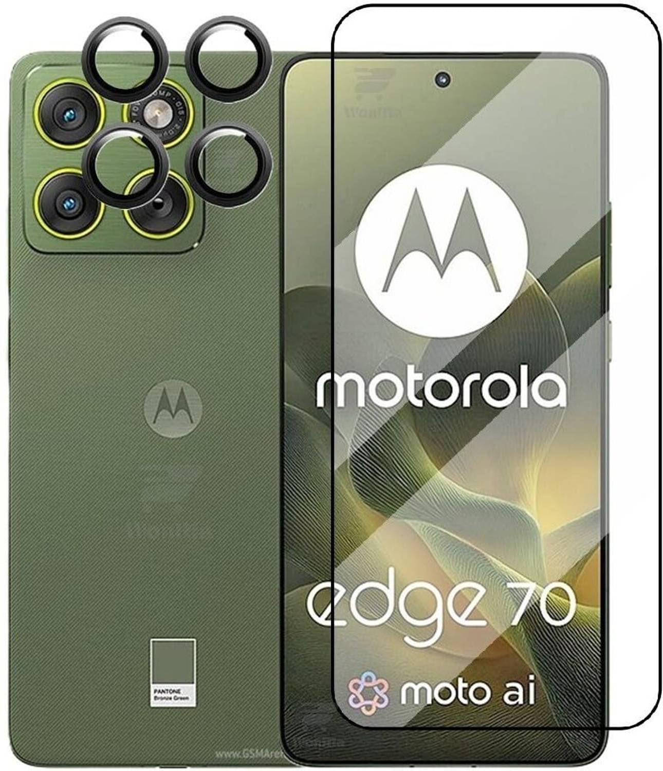 WonRia Edge To Edge Tempered Glass for Motorola Edge 70 5G, With Camera Lens Protector