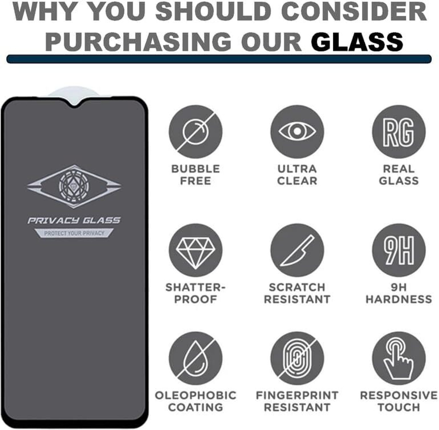 Image of craftyvibes Edge To Edge Tempered Glass for Vivo Y20G 4G