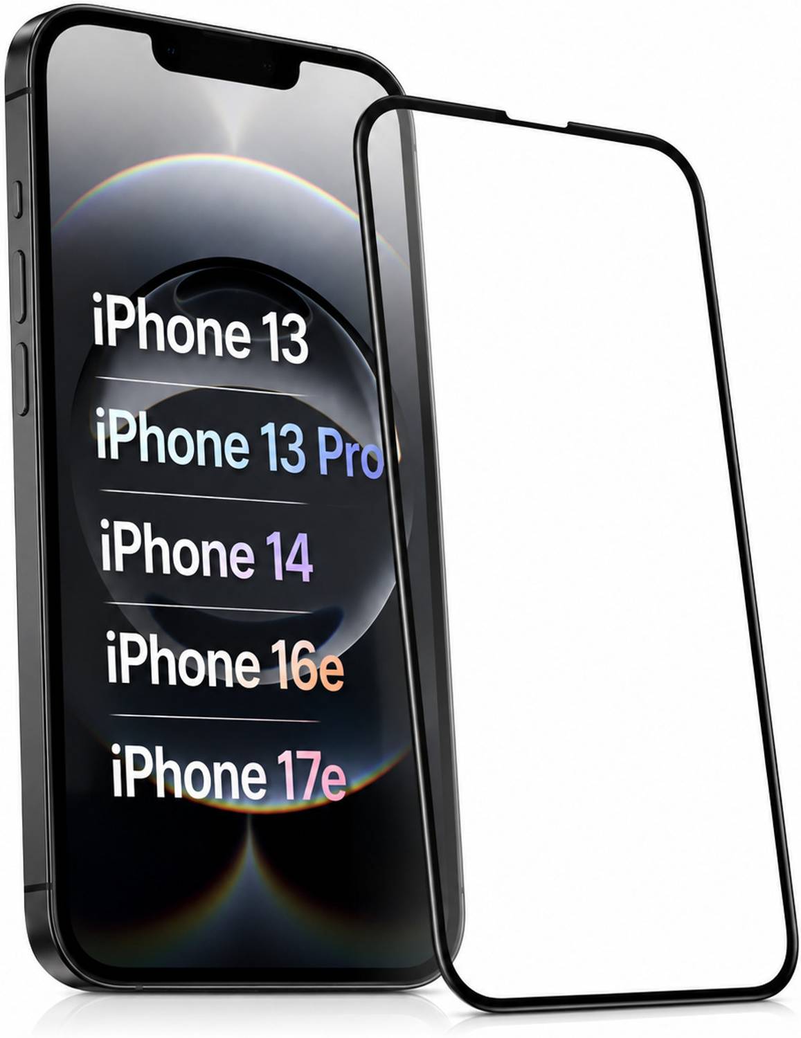 EITANSHA CREATION Edge To Edge Tempered Glass for Apple iPhone 13, Apple iPhone 13 Pro, Apple iPhone 14, Apple iPhone 16e, Apple iPhone 17e