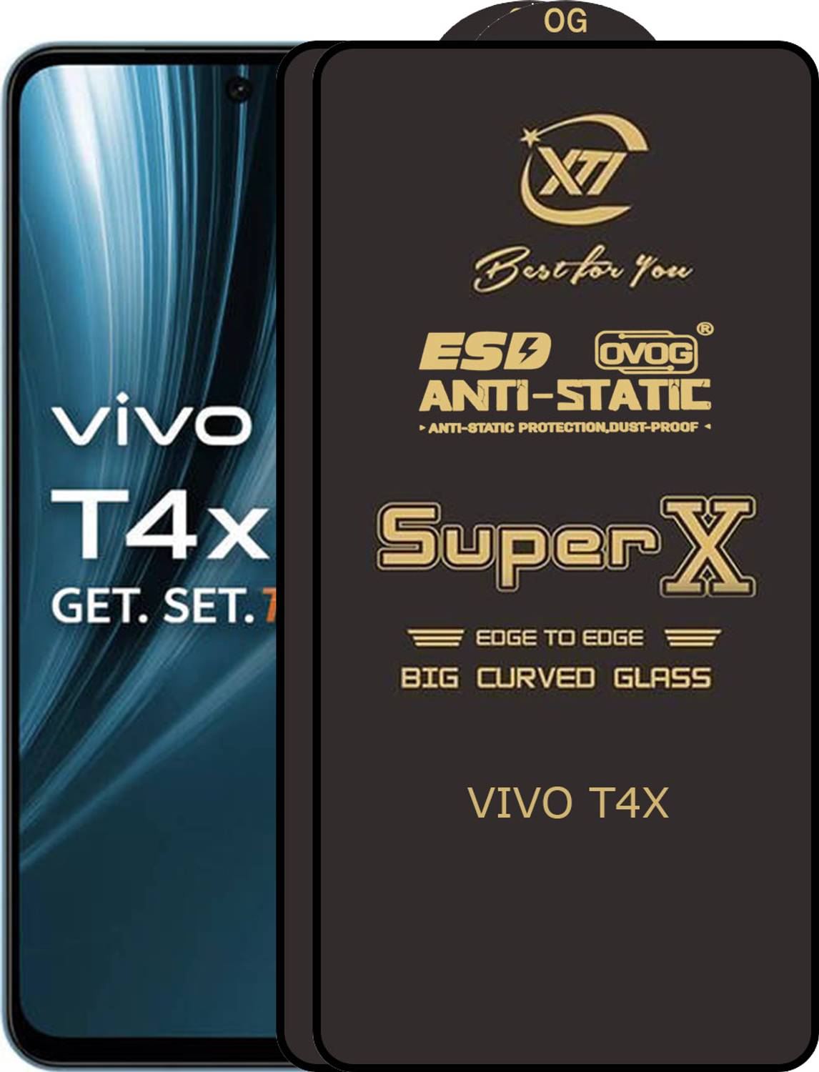 ANILUQ Edge To Edge Tempered Glass for vivo T4x 5G