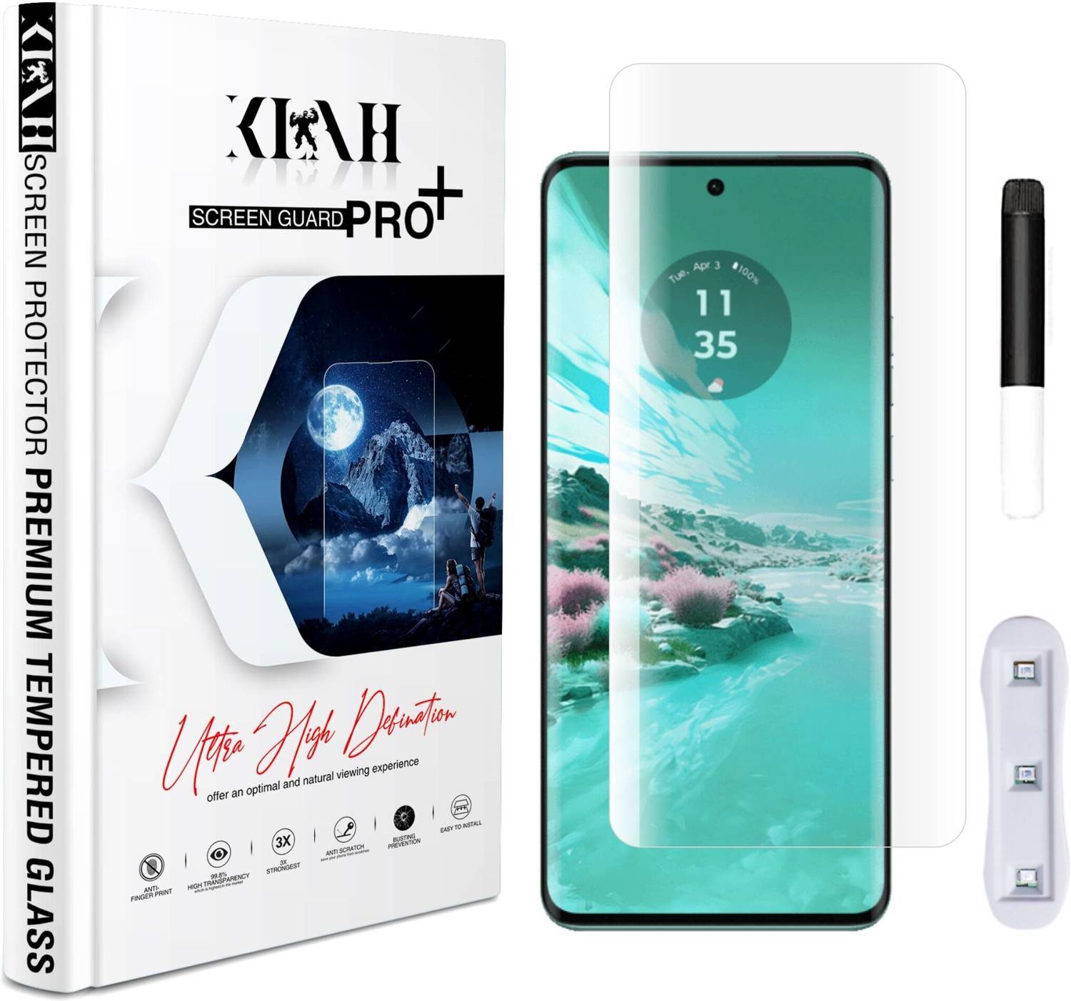 KLAH Edge To Edge Tempered Glass for Motorola Edge 40 Neo (Pack o