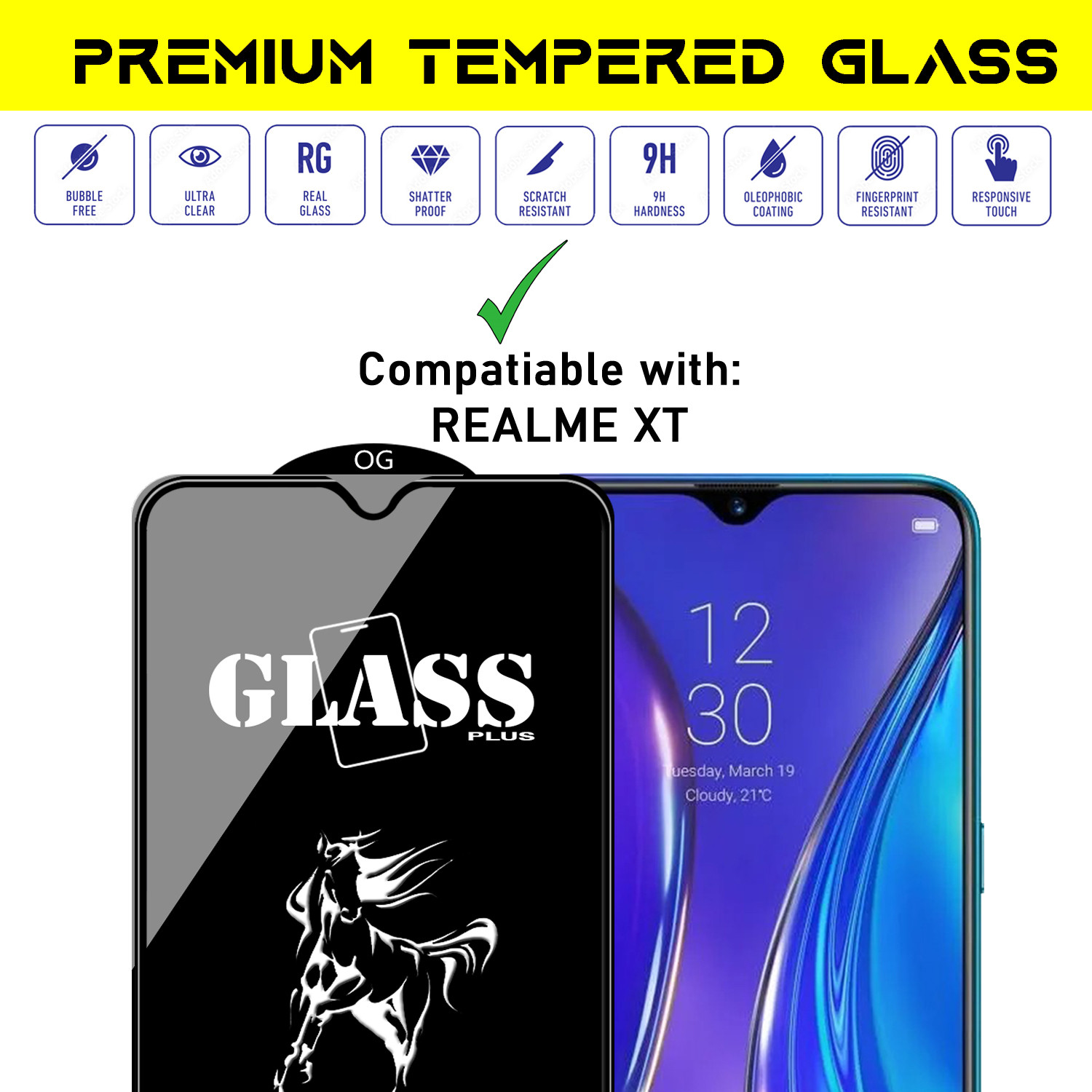 Image of Qyist Edge To Edge Tempered Glass for Realme XT