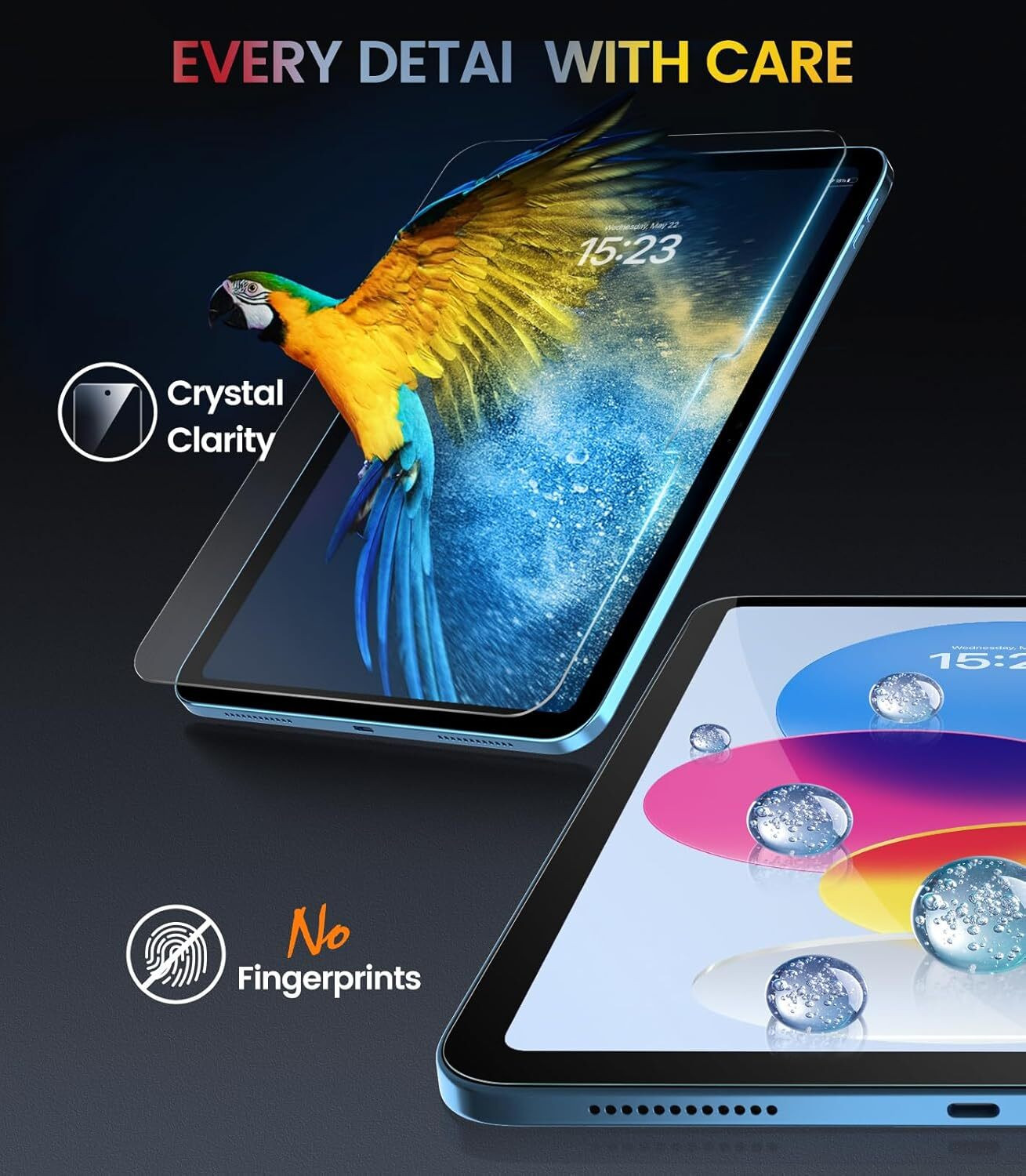 Image of iWishKart Screen Guard for Motorola Moto Pad 60 Neo 11 Inch, Military grade Edge to Edge Premium gorilla temper / tg black glass screenguard with Self Installation Guide - Wet & Dry wipes, Dust Absorber [With Warranty] tab / tablet ka gilas cover, Pad60 Neo