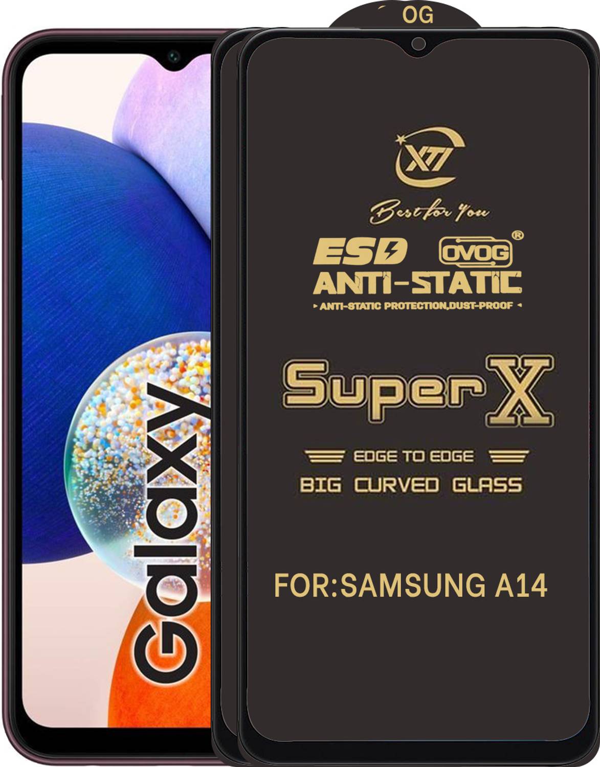 ANILUQ Edge To Edge Tempered Glass for SAMSUNG A14