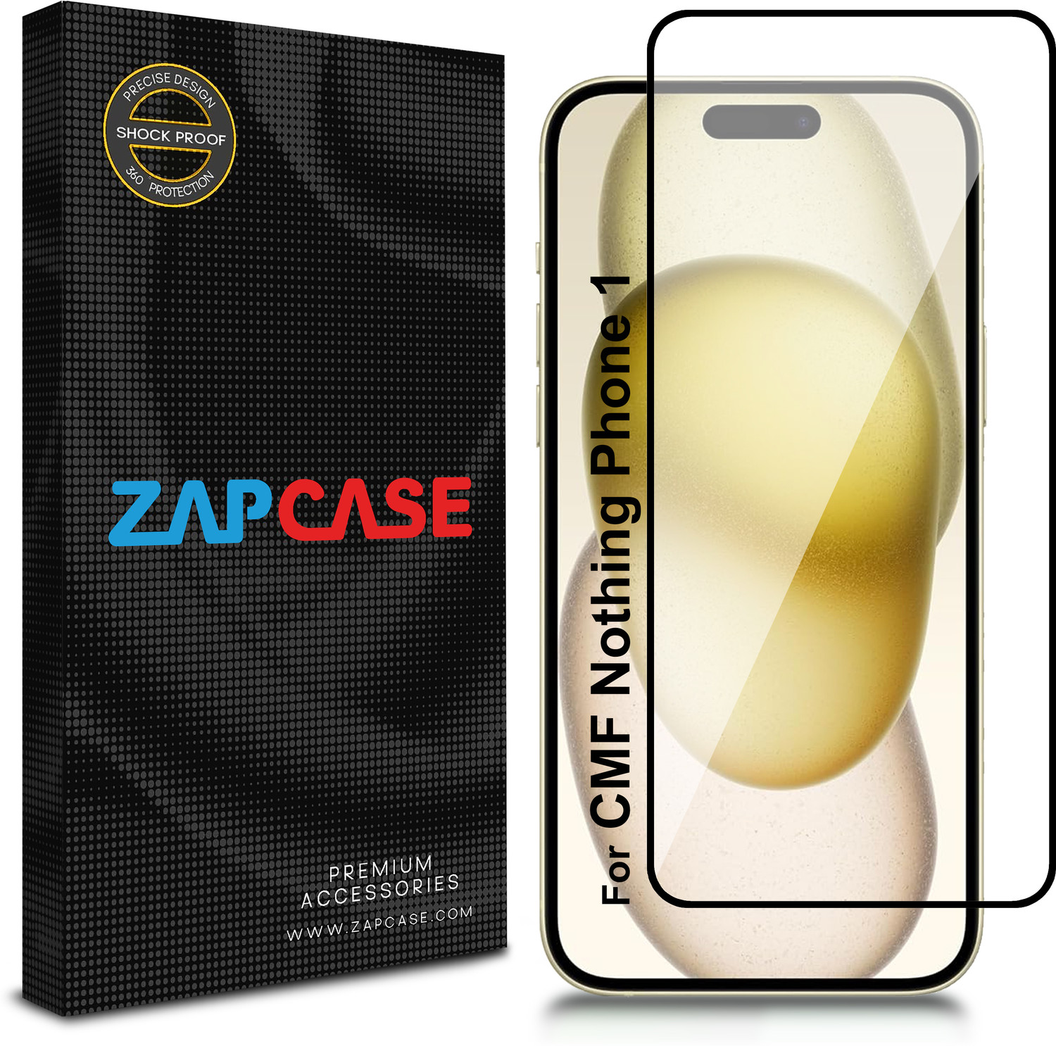Image of Zapcase Edge To Edge Tempered Glass for CMF by Nothing Phone 1 (Pack of 1)