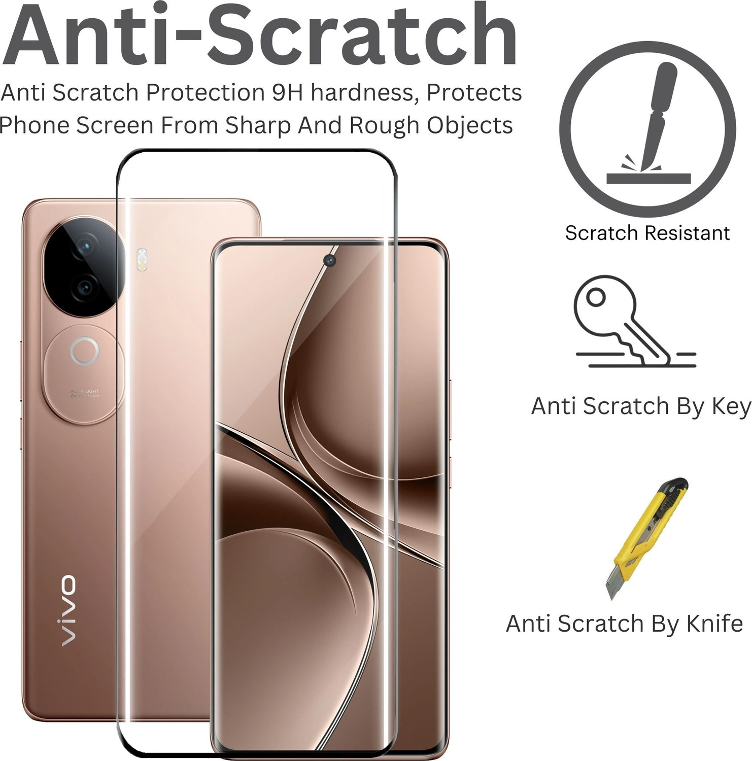 Image of KWINE CASE Edge To Edge Tempered Glass for Vivo V40e 5G, iQOO Z9s 5G (Pack of 1)