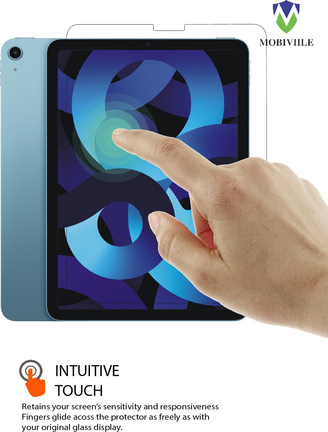 Image of MOBIVIILE Edge To Edge Tempered Glass for Apple iPad 5th Gen 10.9 inch