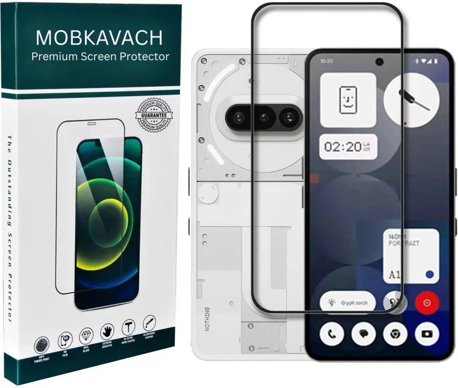 MOBKAVACH Edge To Edge Tempered Glass for Nothing Phone 3A 5G,Nothing Phone 3A,Nothing 3A 5G,