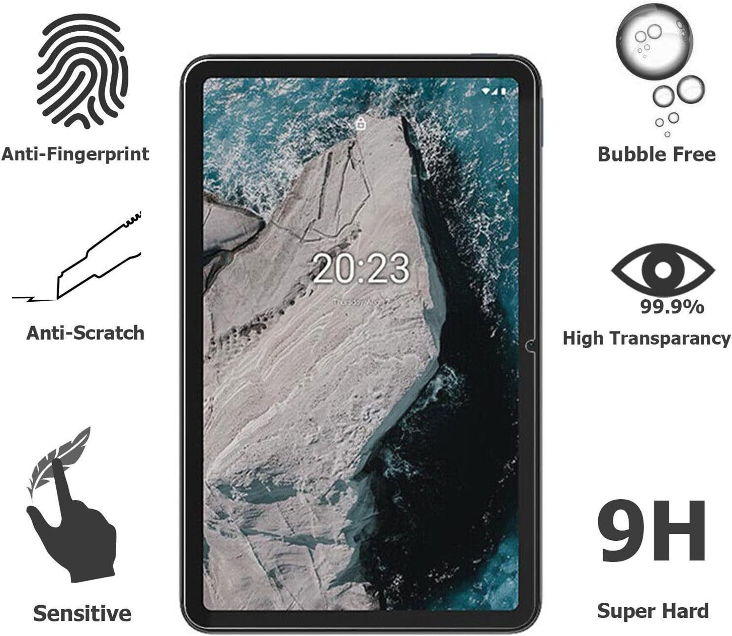 Image of iWishKart Edge To Edge Tempered Glass for Xioami Pad 6 / 6 Pro 11 Inch, Military grade Edge to Edge Premium gorilla glass with Self Installation Guide - Wet & Dry wipes, Dust Absorber