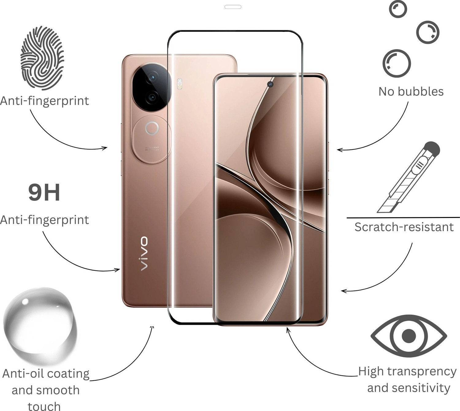 Image of KWINE CASE Edge To Edge Tempered Glass for Vivo V40e 5G, iQOO Z9s 5G (Pack of 1)