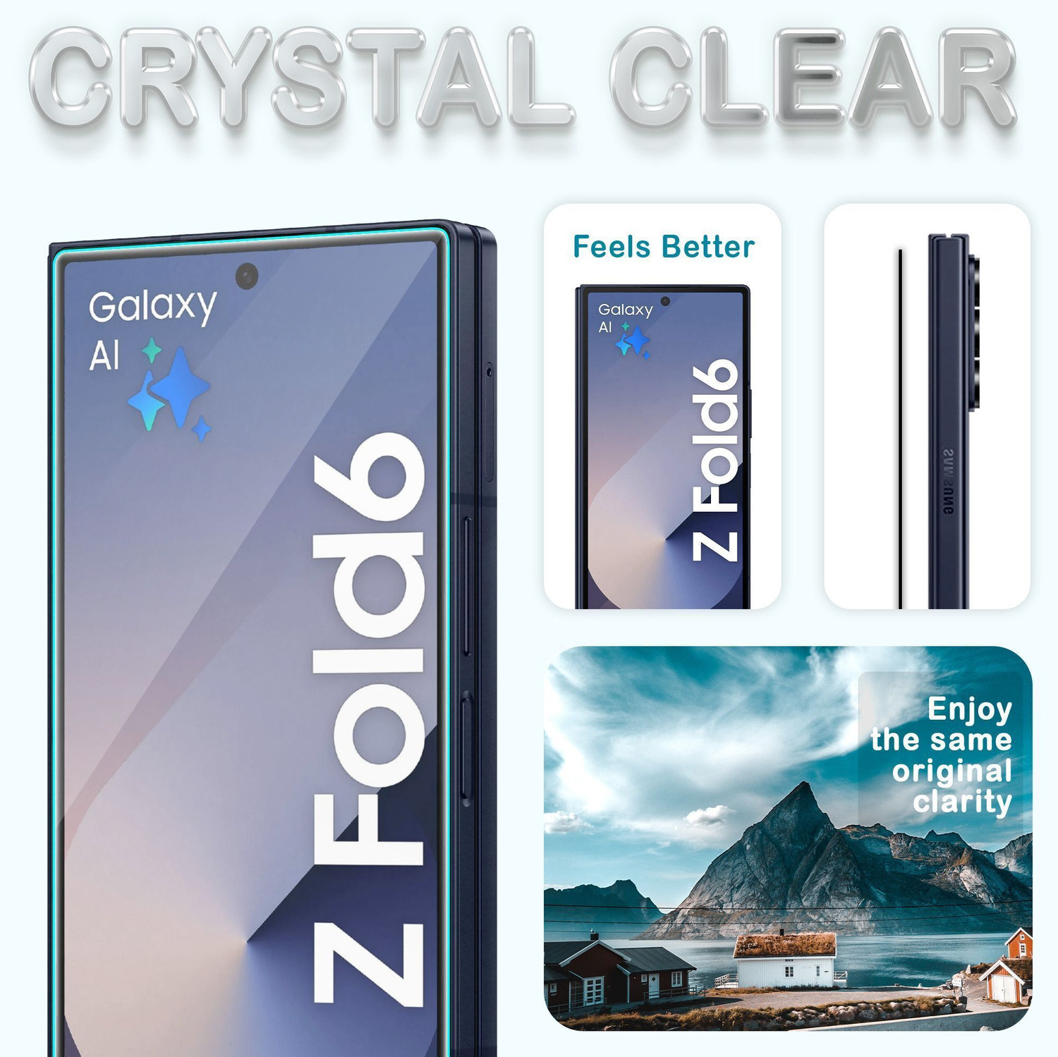 Image of ArmourPro Edge To Edge Tempered Glass for Samsung ZFold 6 5G, Samsung Galaxy ZFold 6 5G, Samsung Z Fold6, Borderless Clear Glass