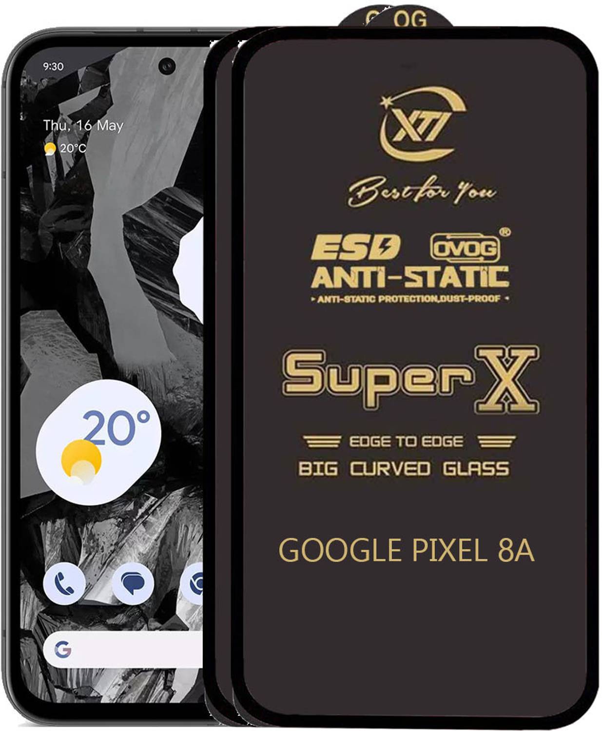 ANILUQ Edge To Edge Tempered Glass for GOOGLE PIXEL 8A