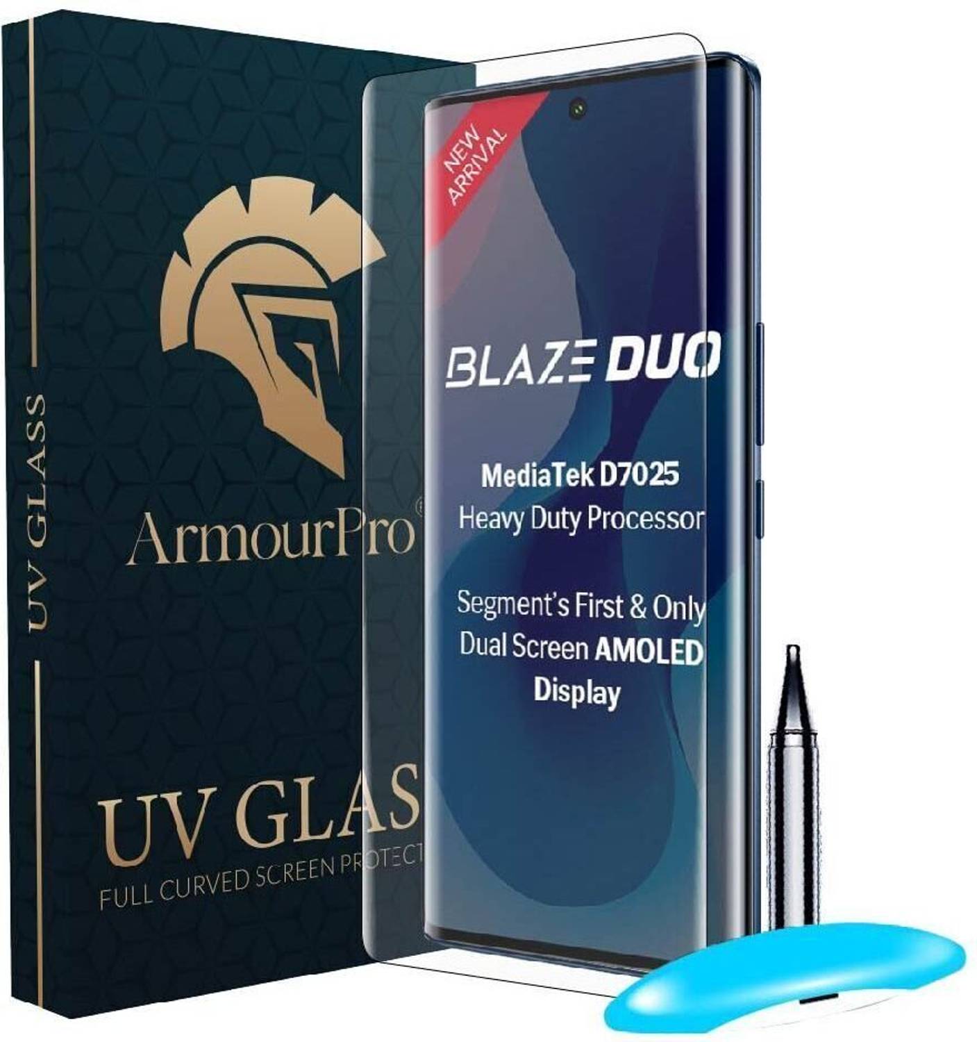 ArmourPro Edge To Edge Tempered Glass for Lava Blaze Duo 5G, Lava Blaze Duo