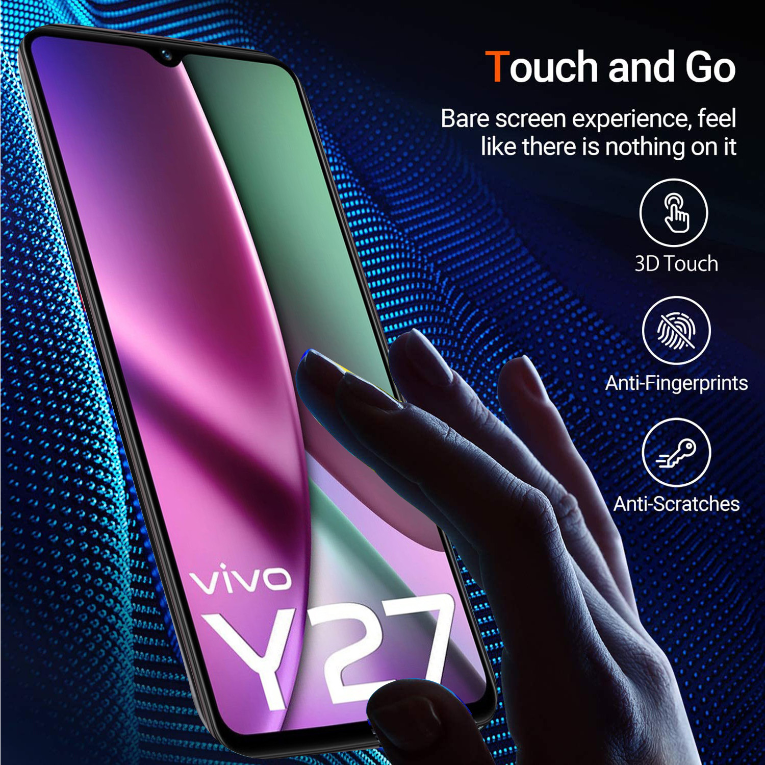 Image of TWIGLO Edge To Edge Tempered Glass for VIVO Y27 4G