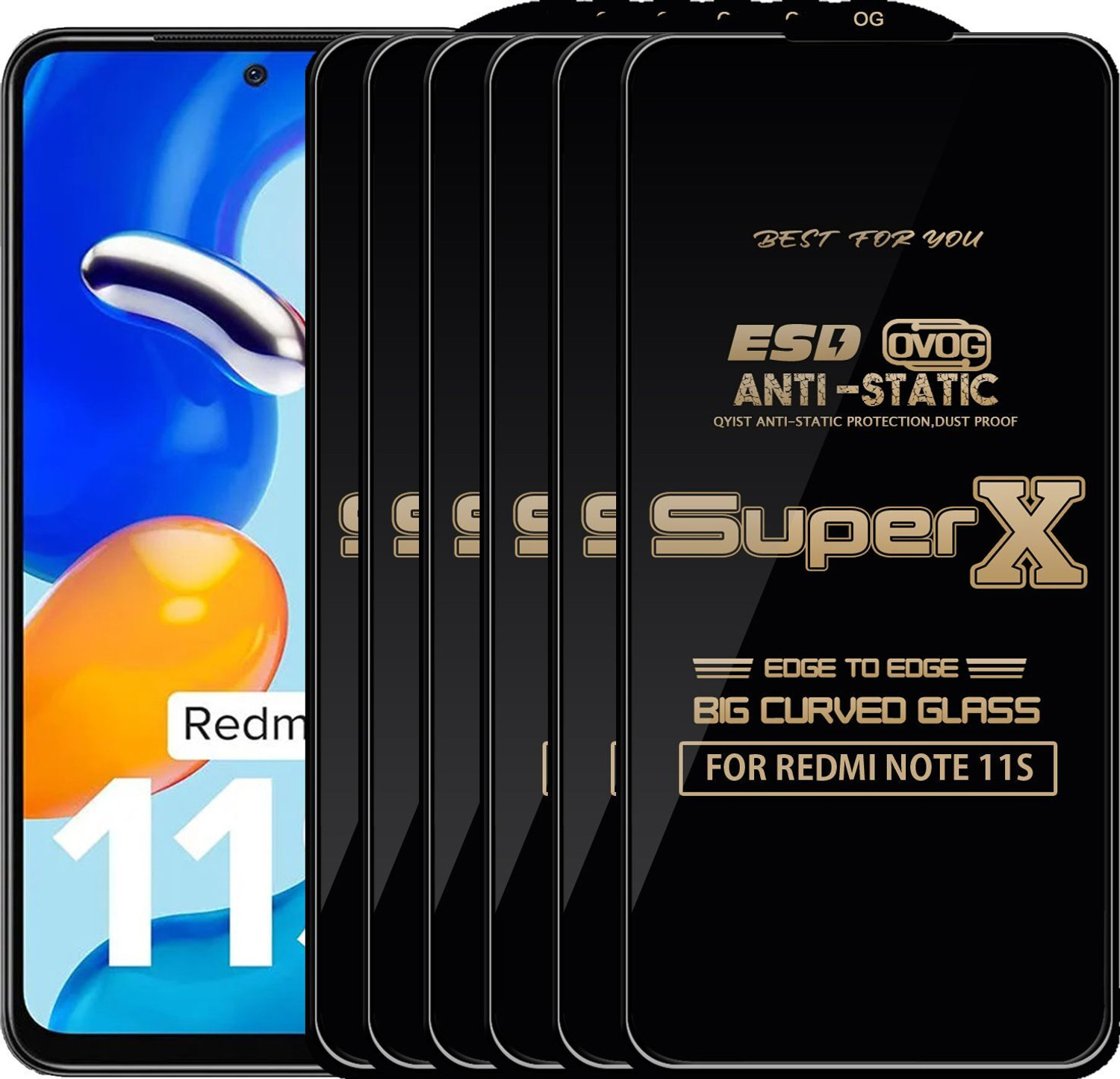 Image of krezee Edge To Edge Tempered Glass for REDMI NOTE 11S