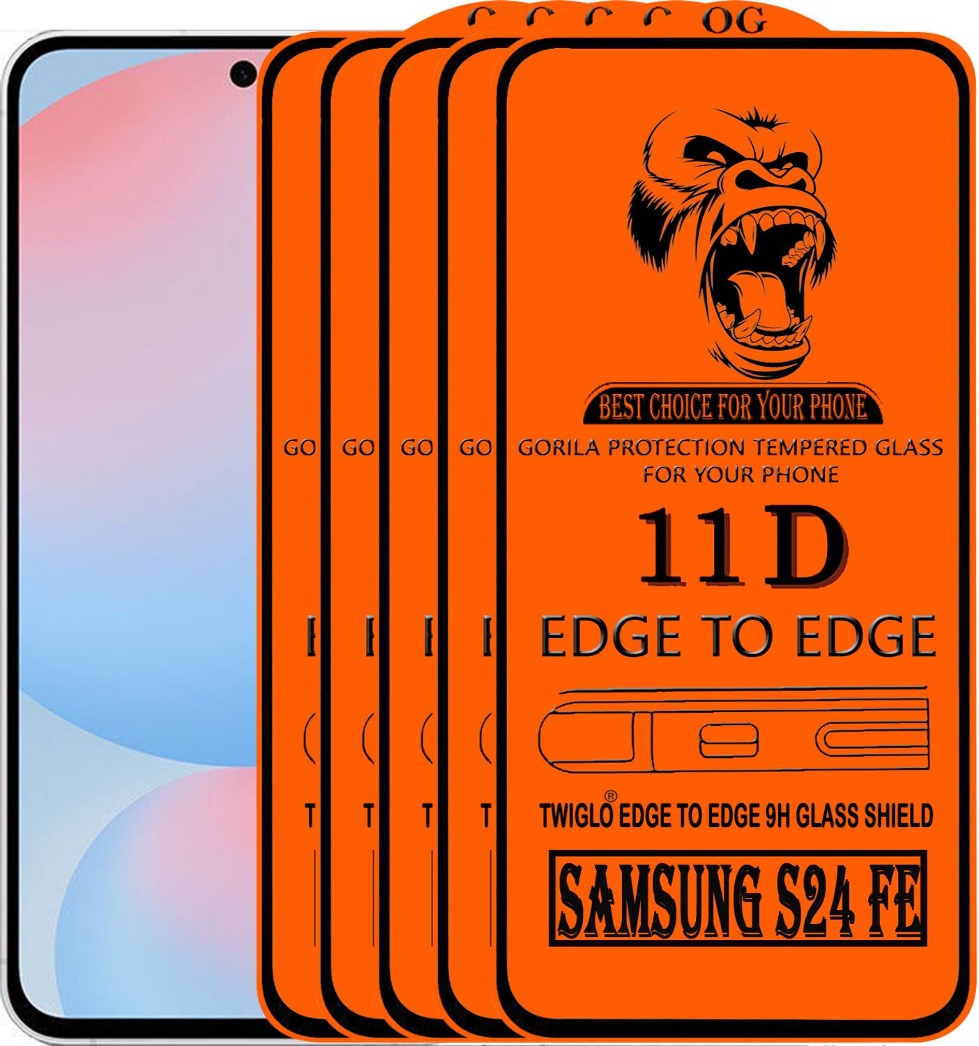 TWIGLO Edge To Edge Tempered Glass for SAMSUNG Galaxy S24 FE 5G (