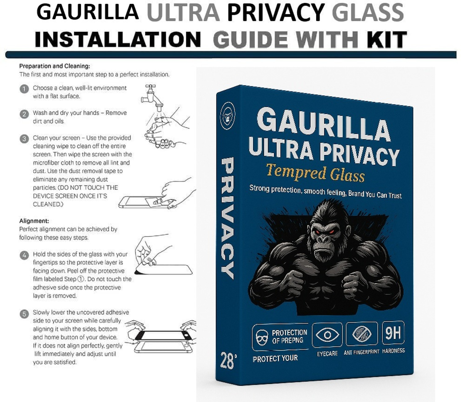 Image of Gaurilla Ultra Privacy Edge To Edge Tempered Glass for Oneplus 13R
