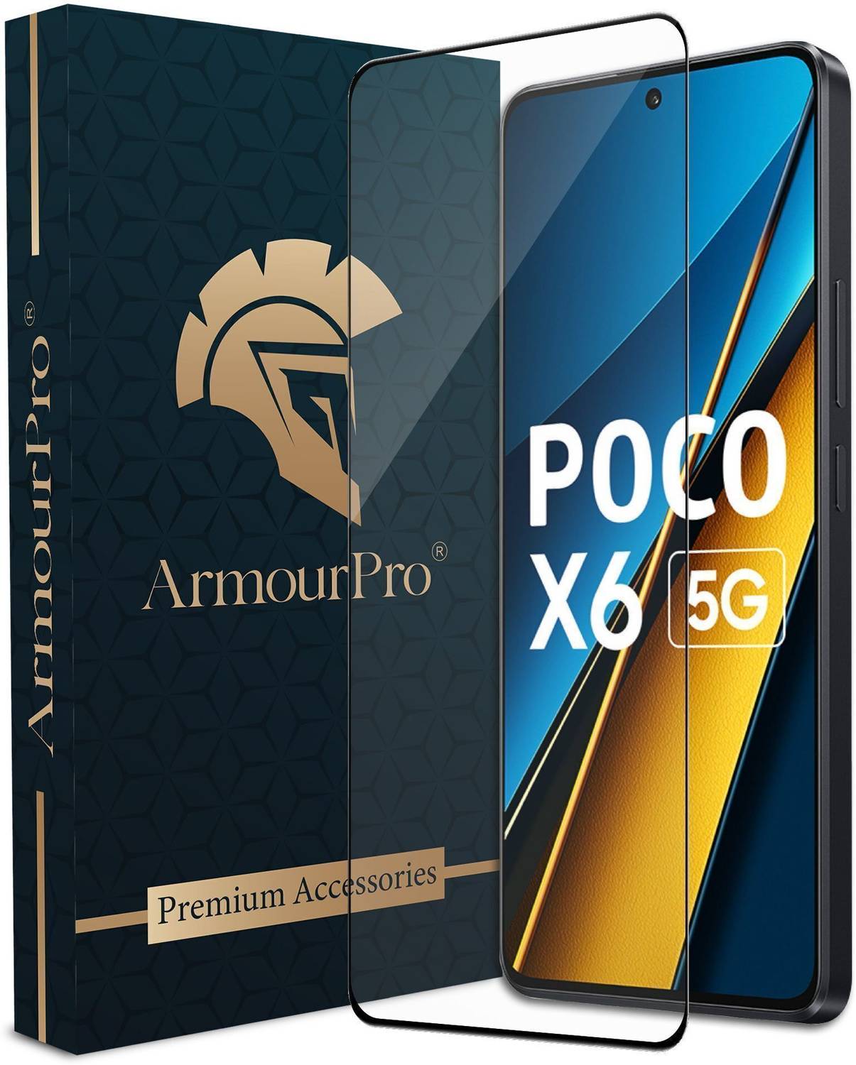 ArmourPro Edge To Edge Tempered Glass for Poco X6 5G, Poco X6 Pro 5G
