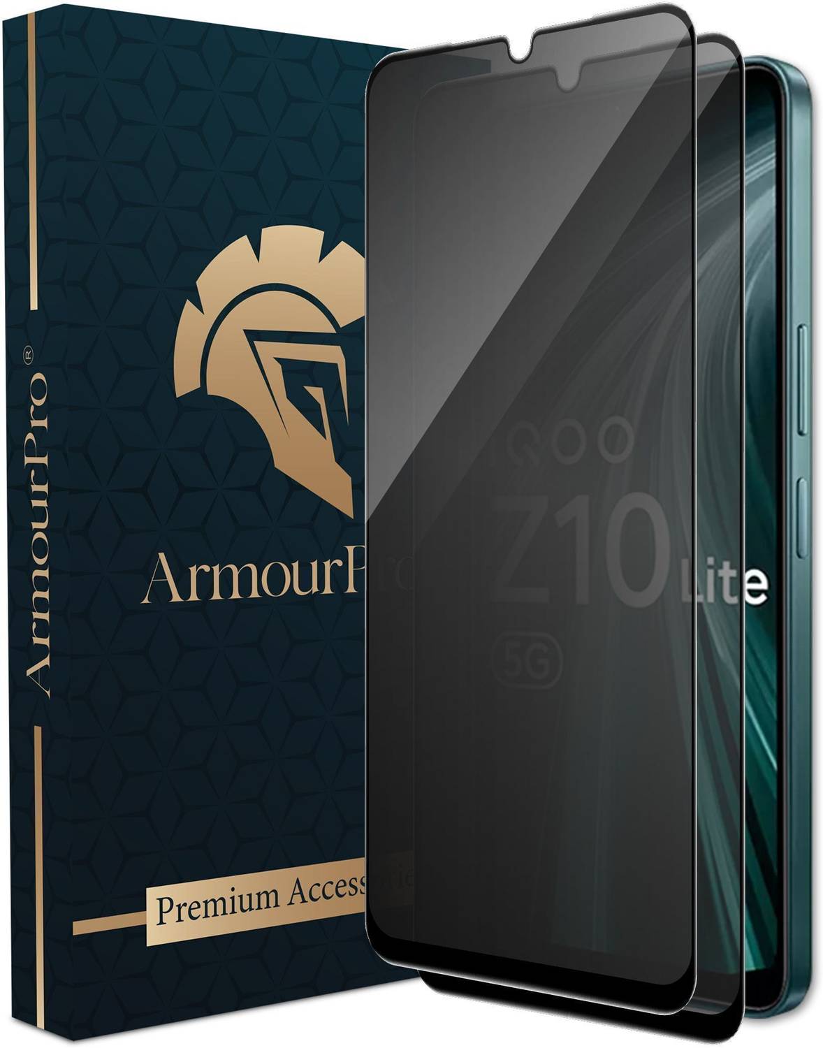 ArmourPro Edge To Edge Tempered Glass for iQOO Z10 Lite 5G, IQOO Z10 Lite, Vivo T4 Lite 5G, Privacy Protection