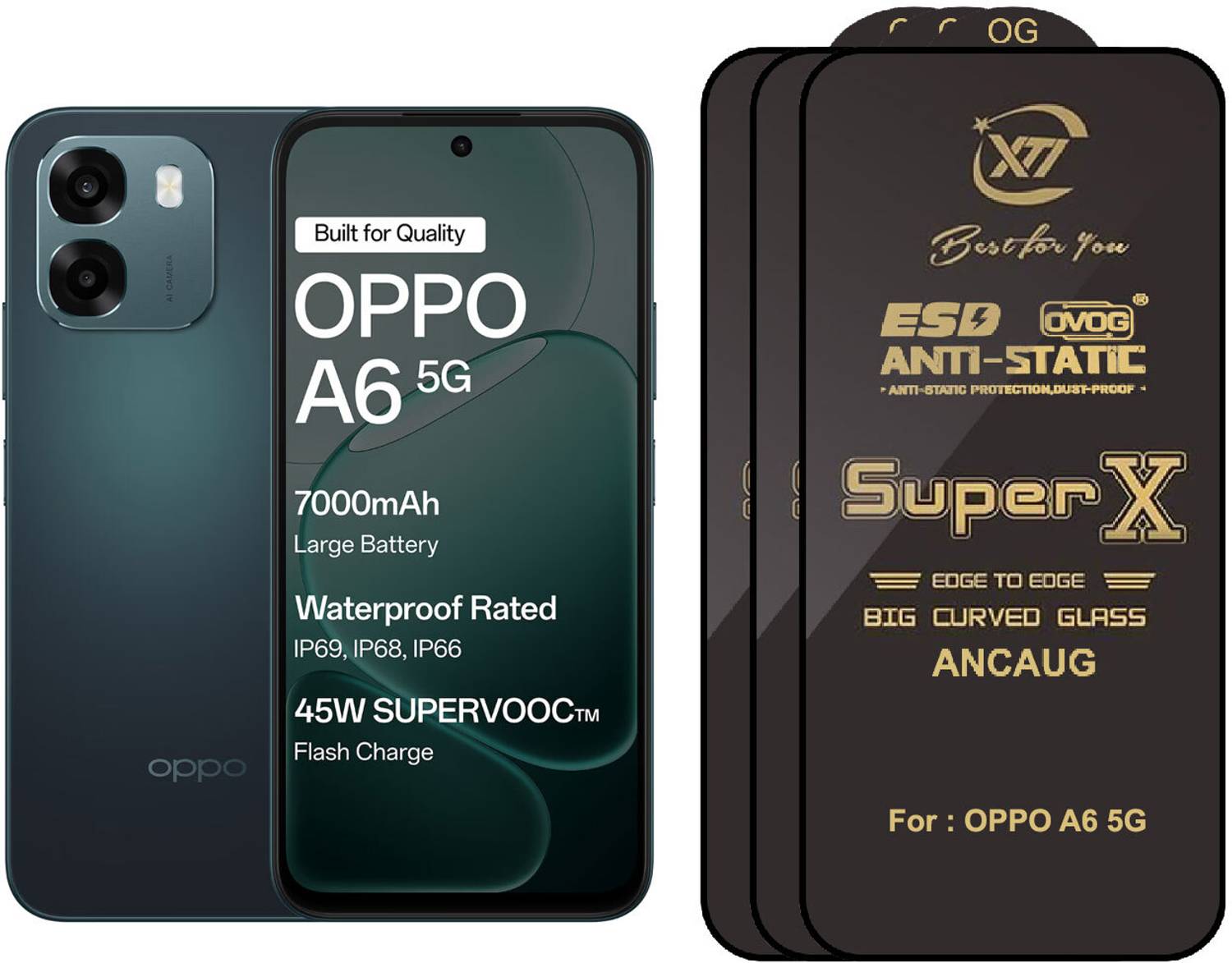ANCAUG ENTERPRISES Edge To Edge Tempered Glass for OPPO A6 5G