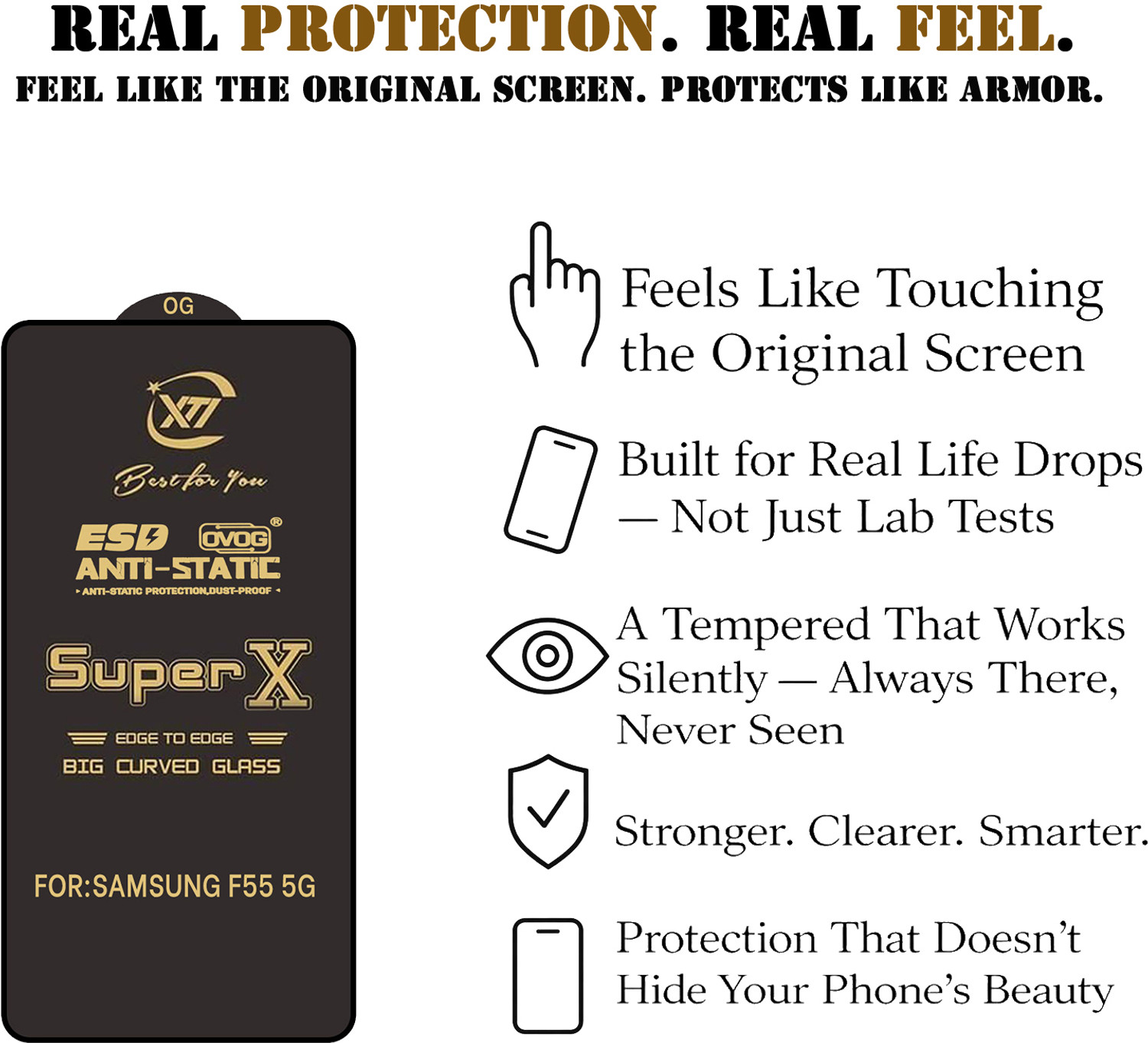 Image of CYOR Edge To Edge Tempered Glass for SAMSUNG F55 5G