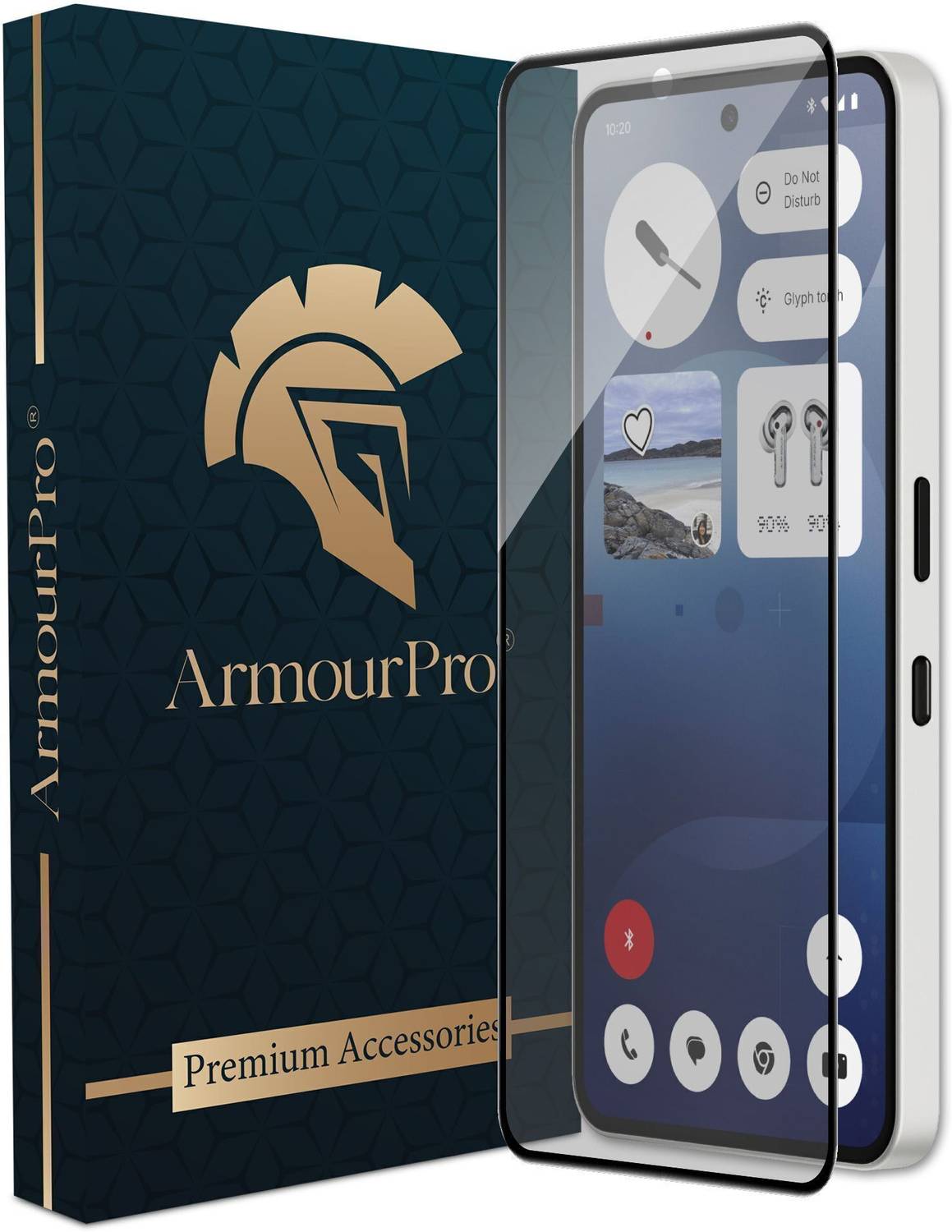 ArmourPro Edge To Edge Tempered Glass for Nothing Phone (3a), Matte Protection