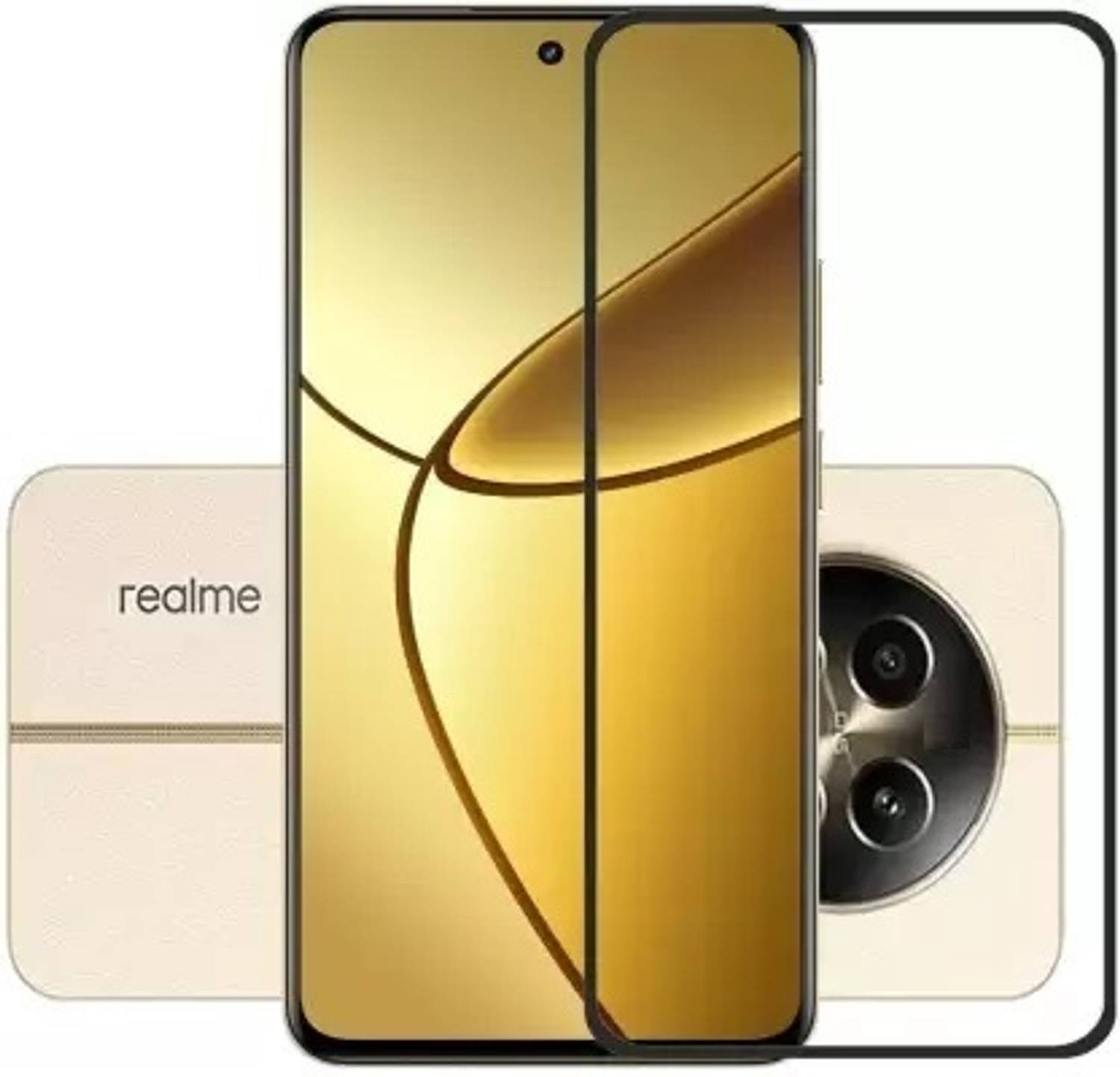 GDBUY Edge To Edge Tempered Glass for realme 12 5G, realme 12x 5G, realme NARZO 70X 5G, realme NARZO N65 5G, realme NARZO C65 5G