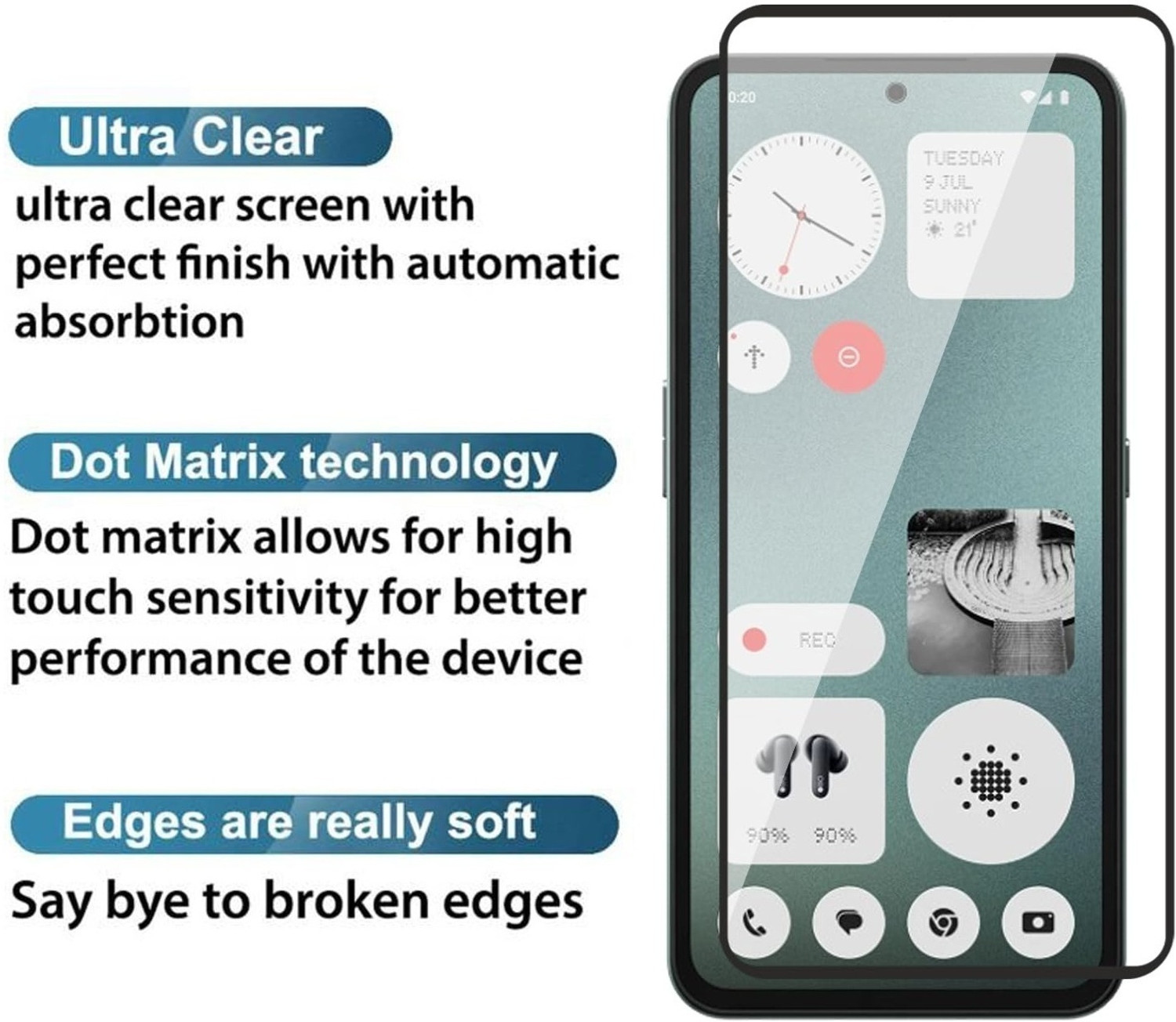 Image of Gorilla Protection Edge To Edge Tempered Glass for CMF by Nothing Phone 1, CMF by Nothing Phone 1