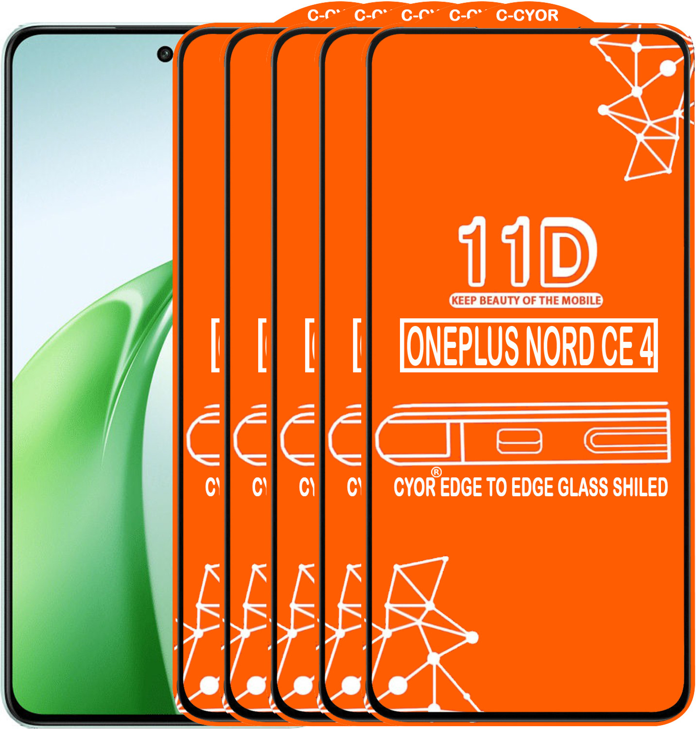 Image of CYOR Edge To Edge Tempered Glass for ONEPLUS NORD CE 4 5G