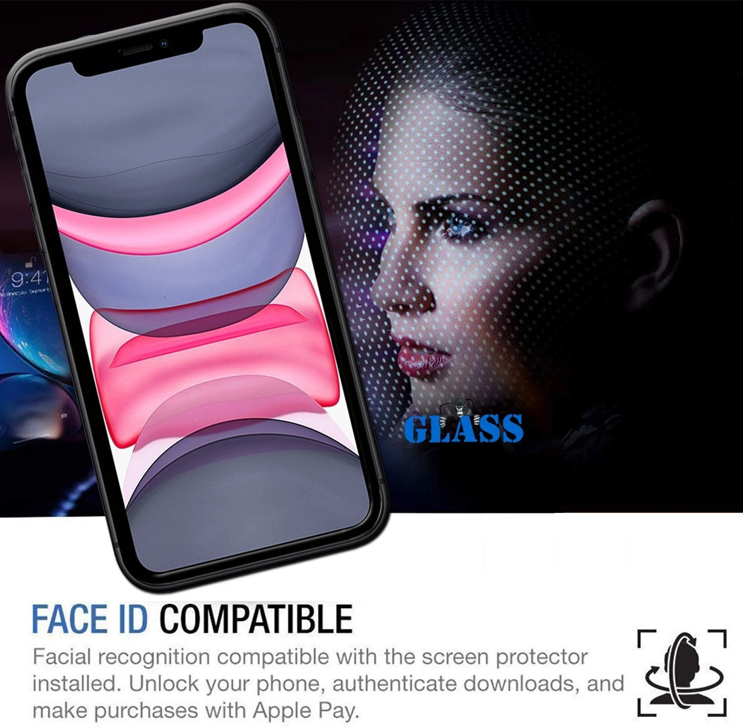 Image of Gorilla Glass Edge To Edge Tempered Glass for Apple iPhone 11, Apple iPhone XR