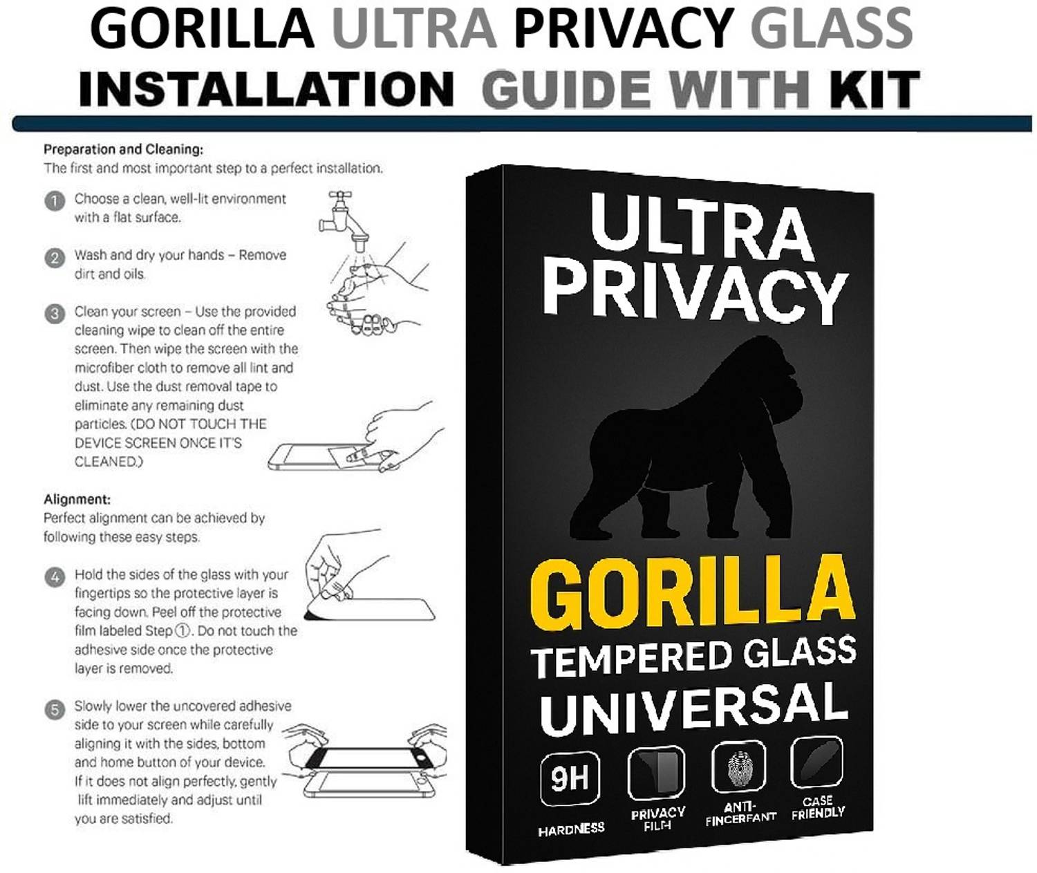 Gorilla Ultra Privacy Tempered Glass for Oppo F19 - Image 5