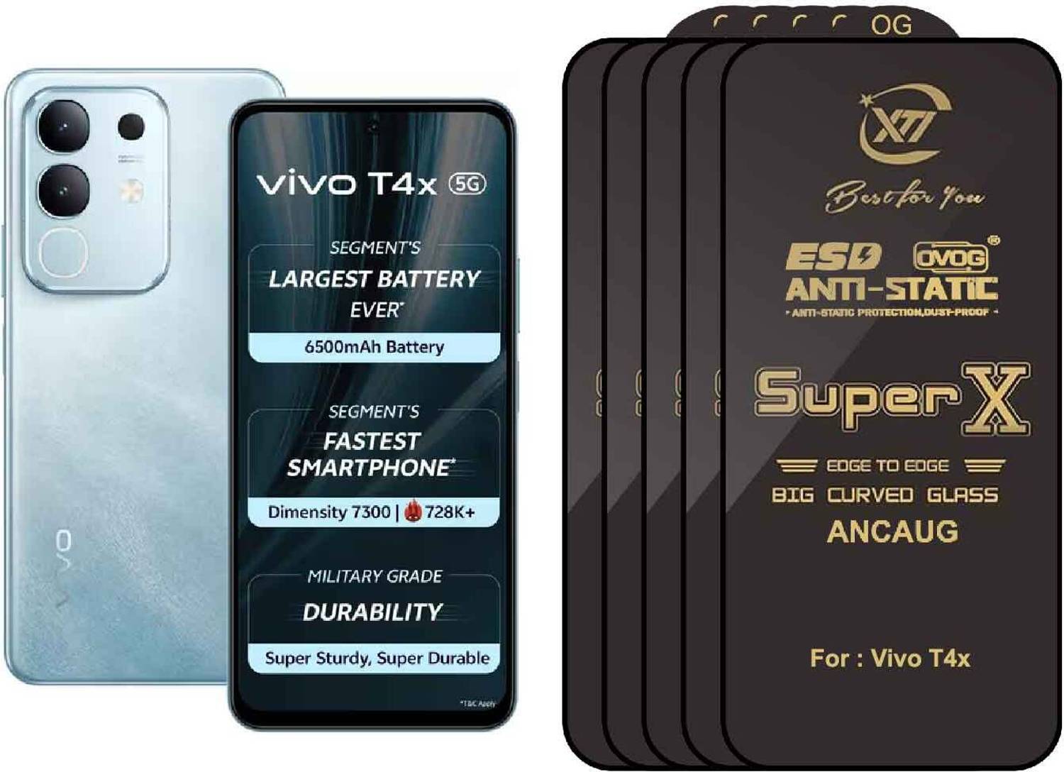 SuperX Edge To Edge Tempered Glass for vivo T4x 5G