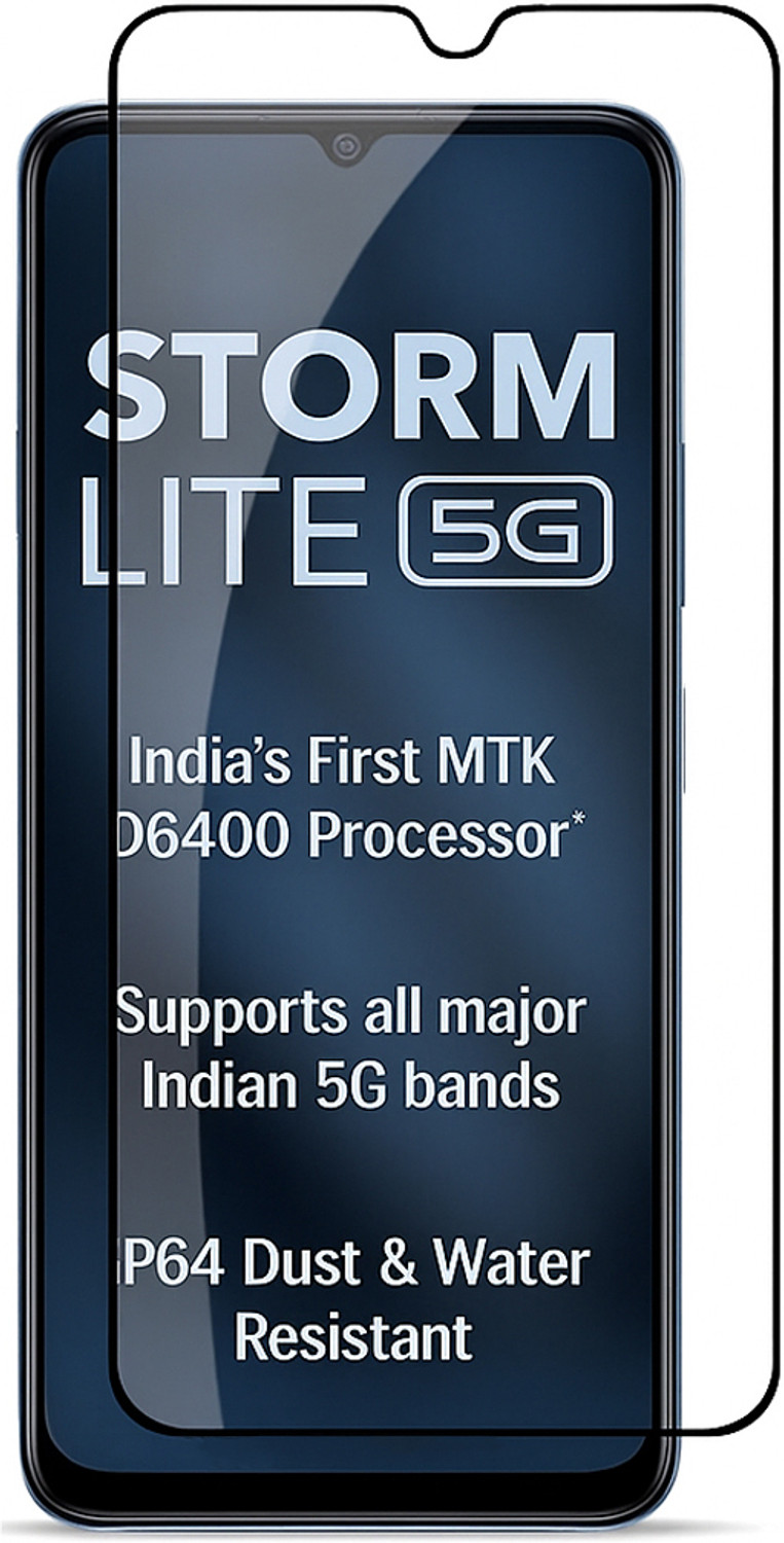 Image of NRSON Edge To Edge Tempered Glass for Lava storm lite, 5G with Easy Self Installation Kit