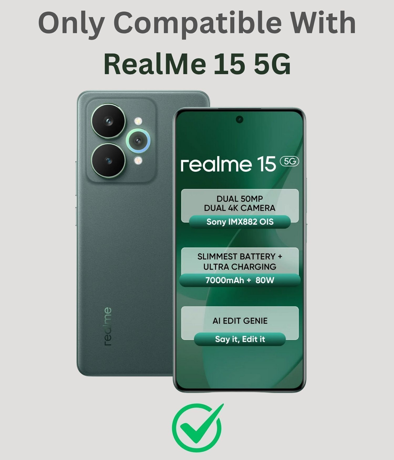 Image of Flipkart SmartBuy Edge To Edge Tempered Glass for RealMe 15 5G (Pack of 1)