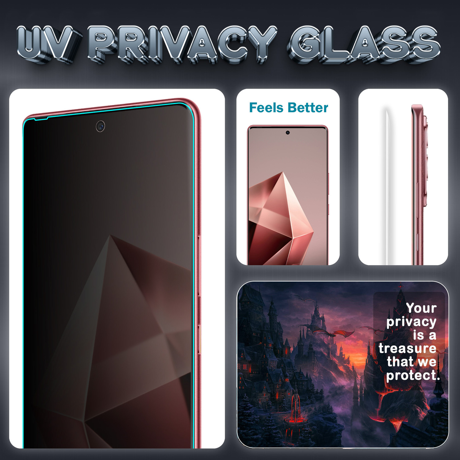 Image of FIRST MART Edge To Edge Tempered Glass for Infinix Note 50s 5G+, Note 50s, Privacy Anti Spy Protection