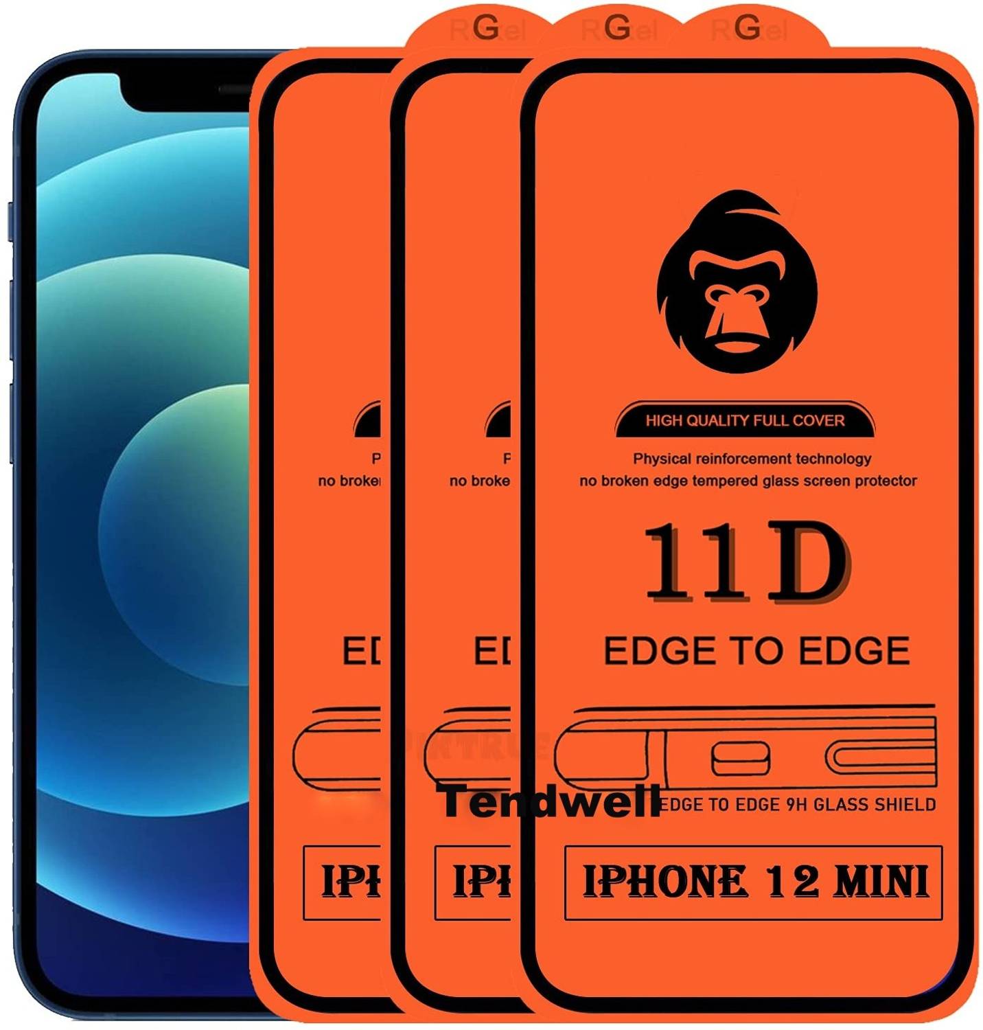 tendwell Edge To Edge Tempered Glass for iPhone 12 mini