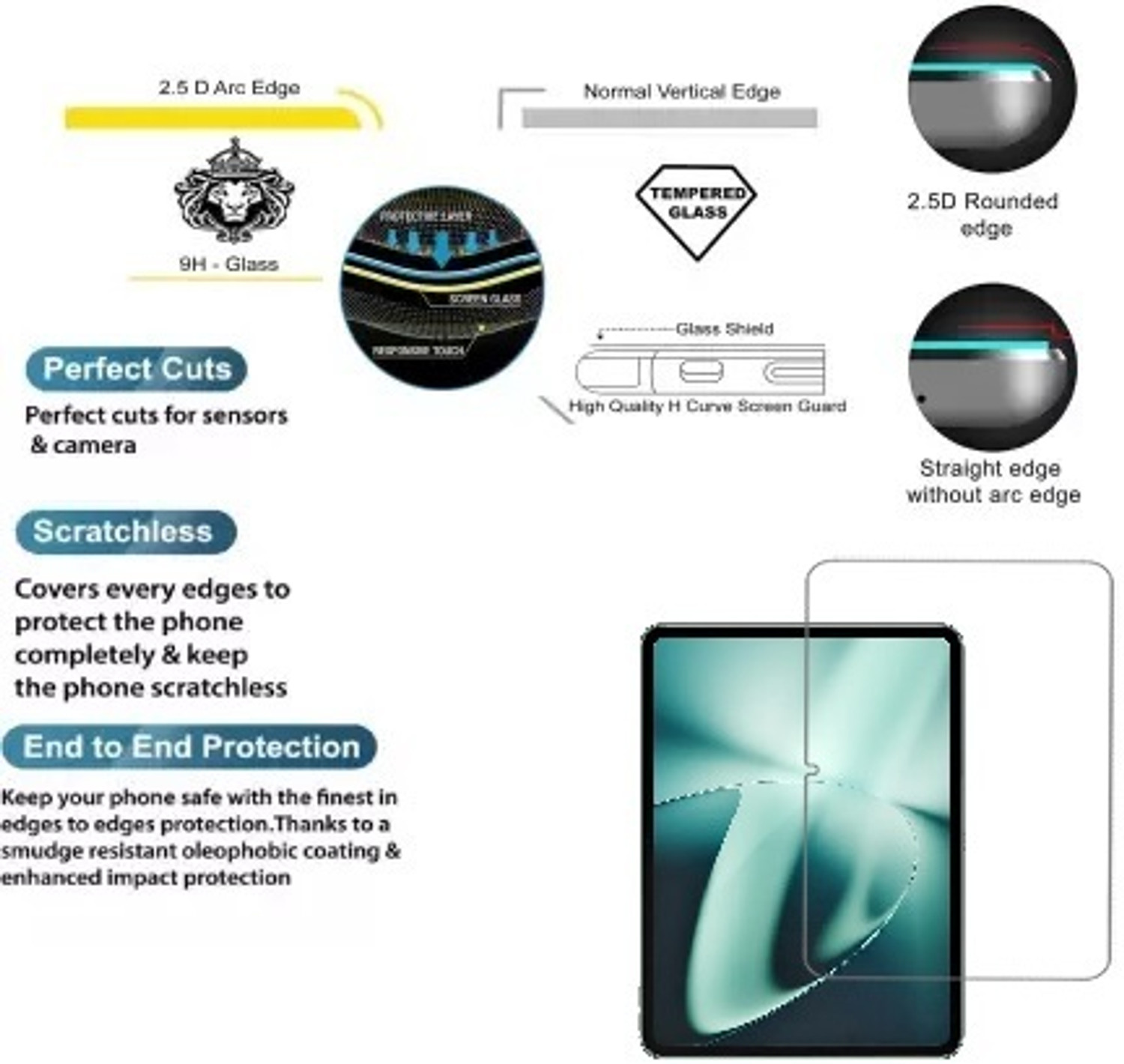 Image of Mersal Edge To Edge Tempered Glass for OnePlus Pad 11.61 inch