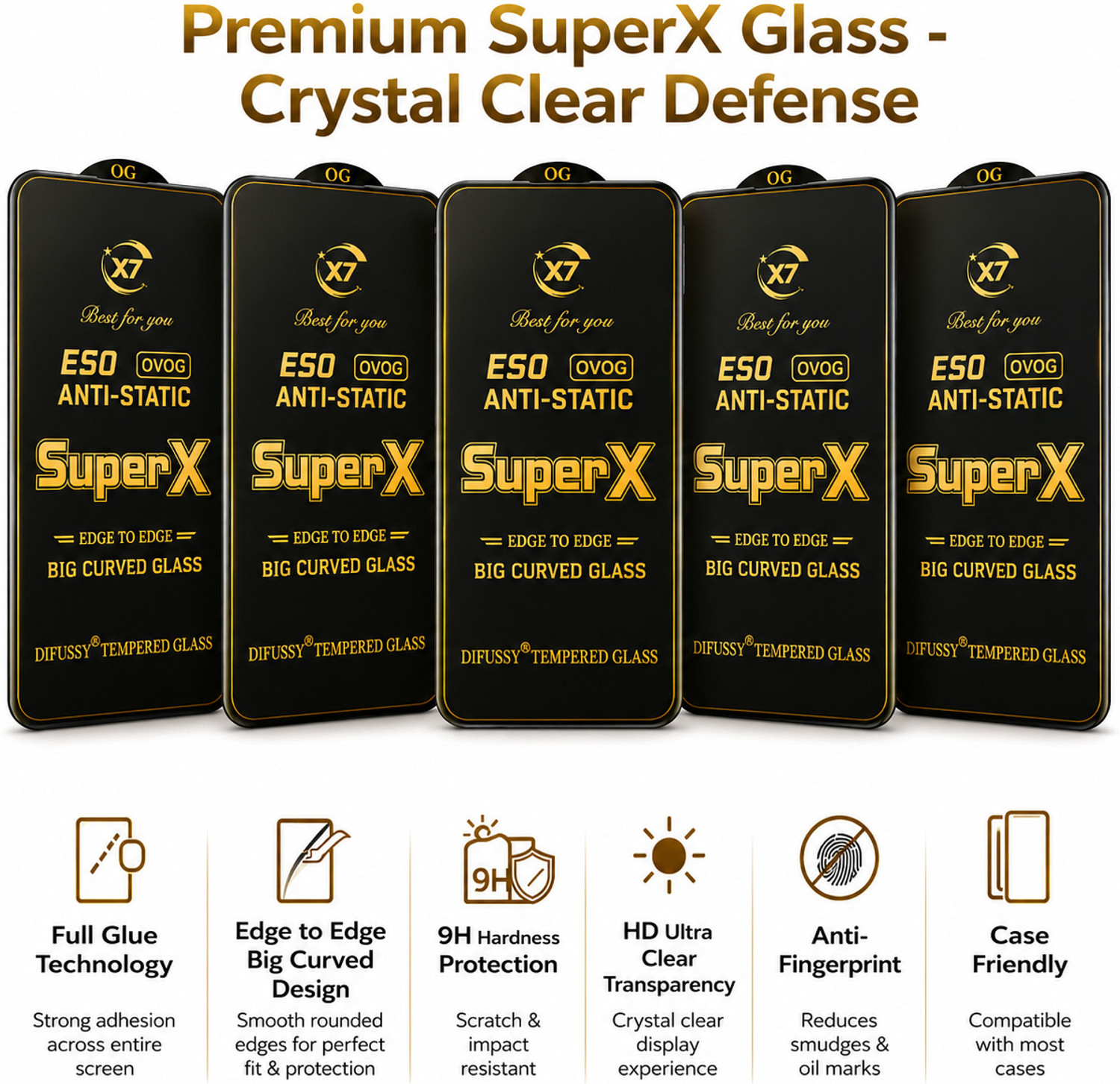 Image of Difussy Edge To Edge Tempered Glass for INFINIX NOTE 30 5G
